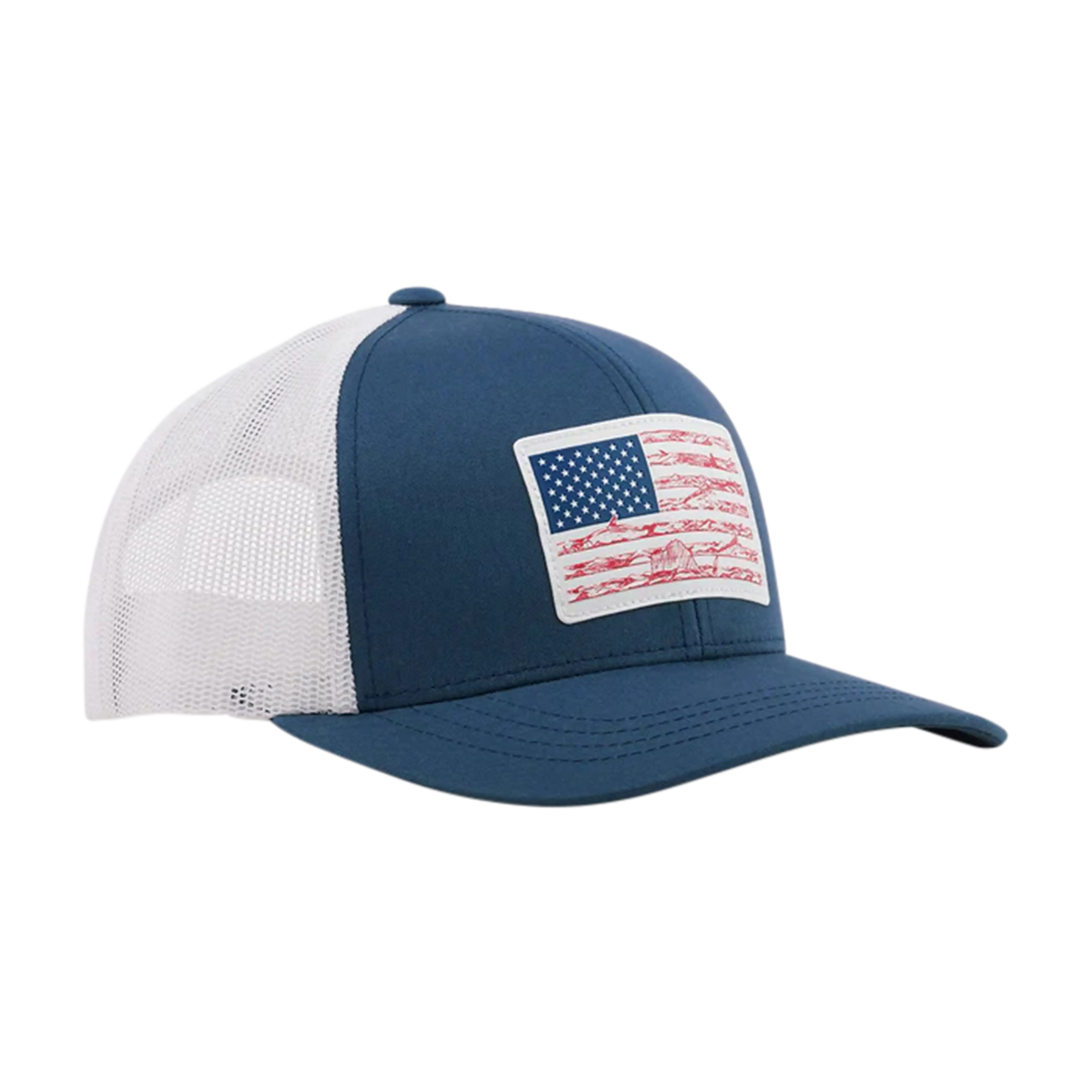 AFTCO Wavy trucker hat in Navy - side