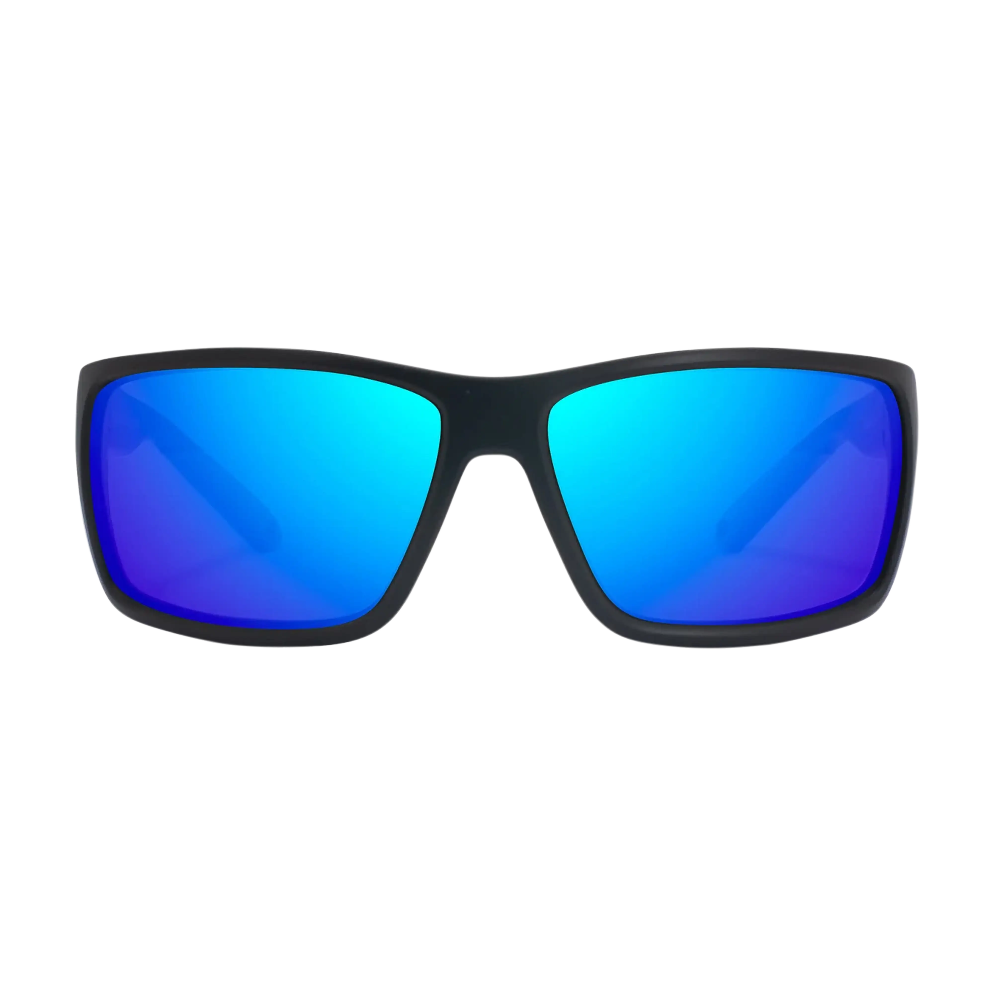 Bajio Bales beach sunglasses black matte blue mirror front