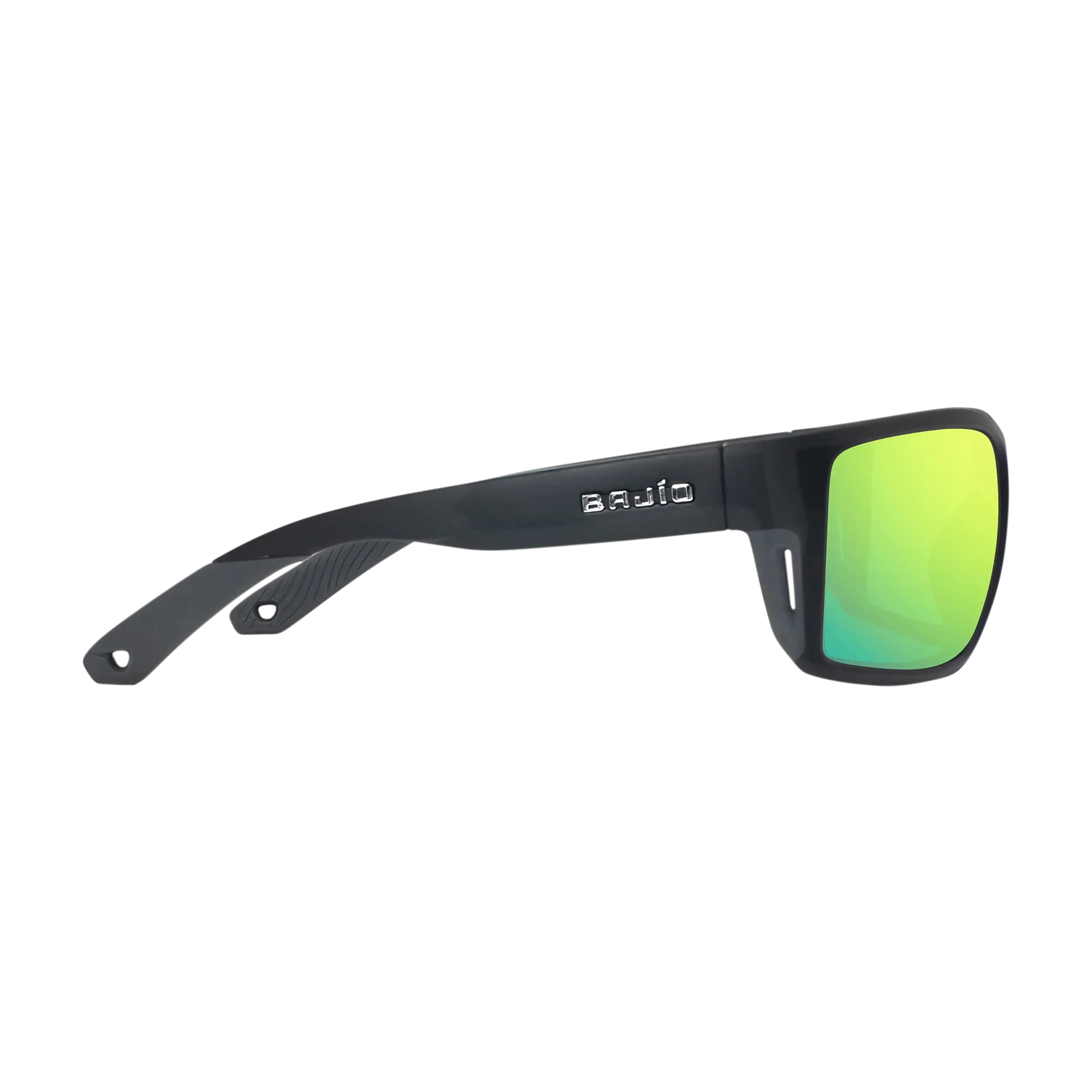 Bajio Bales beach sunglasses black matte green mirror side