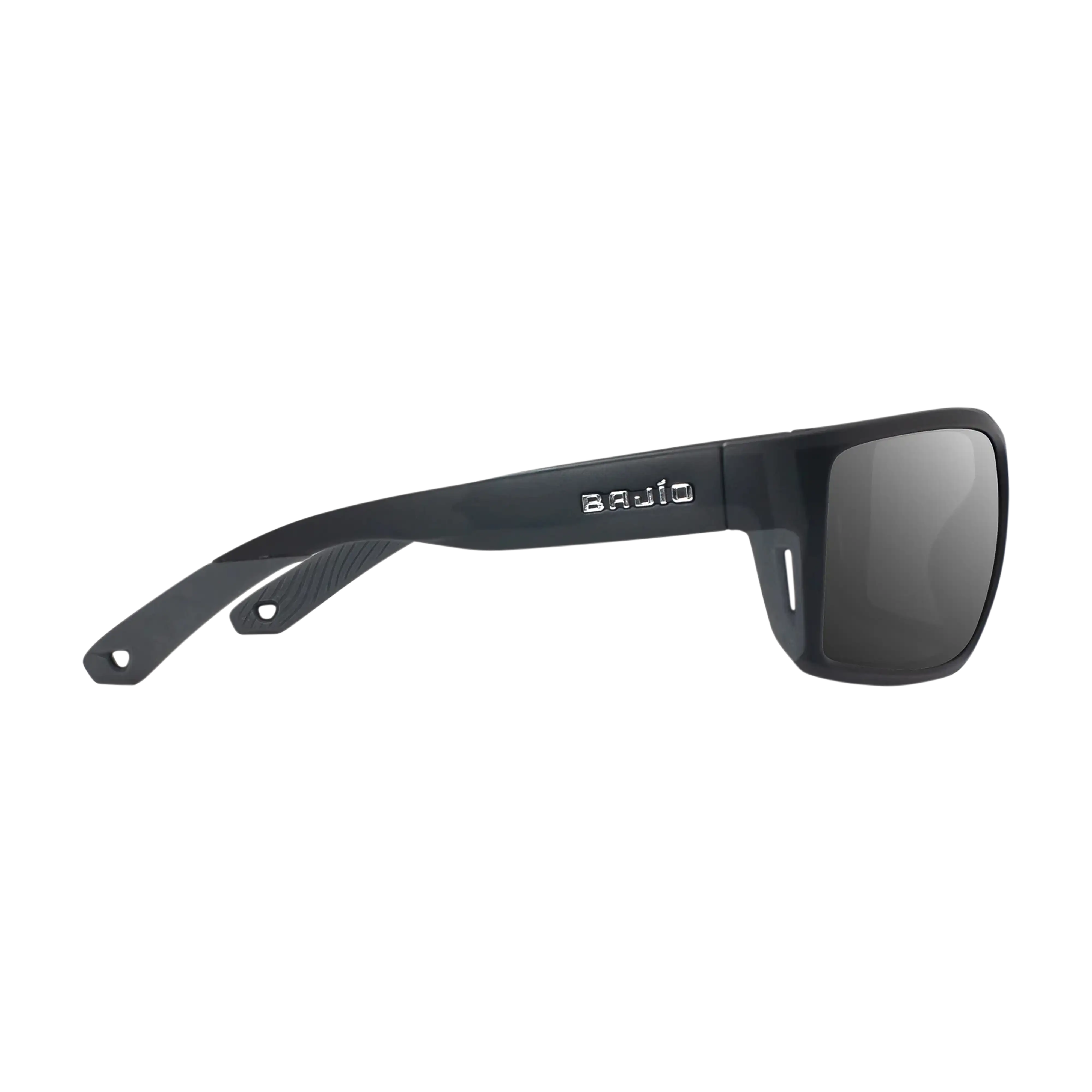 Bajio Bales beach sunglasses black matte blue mirror grey side