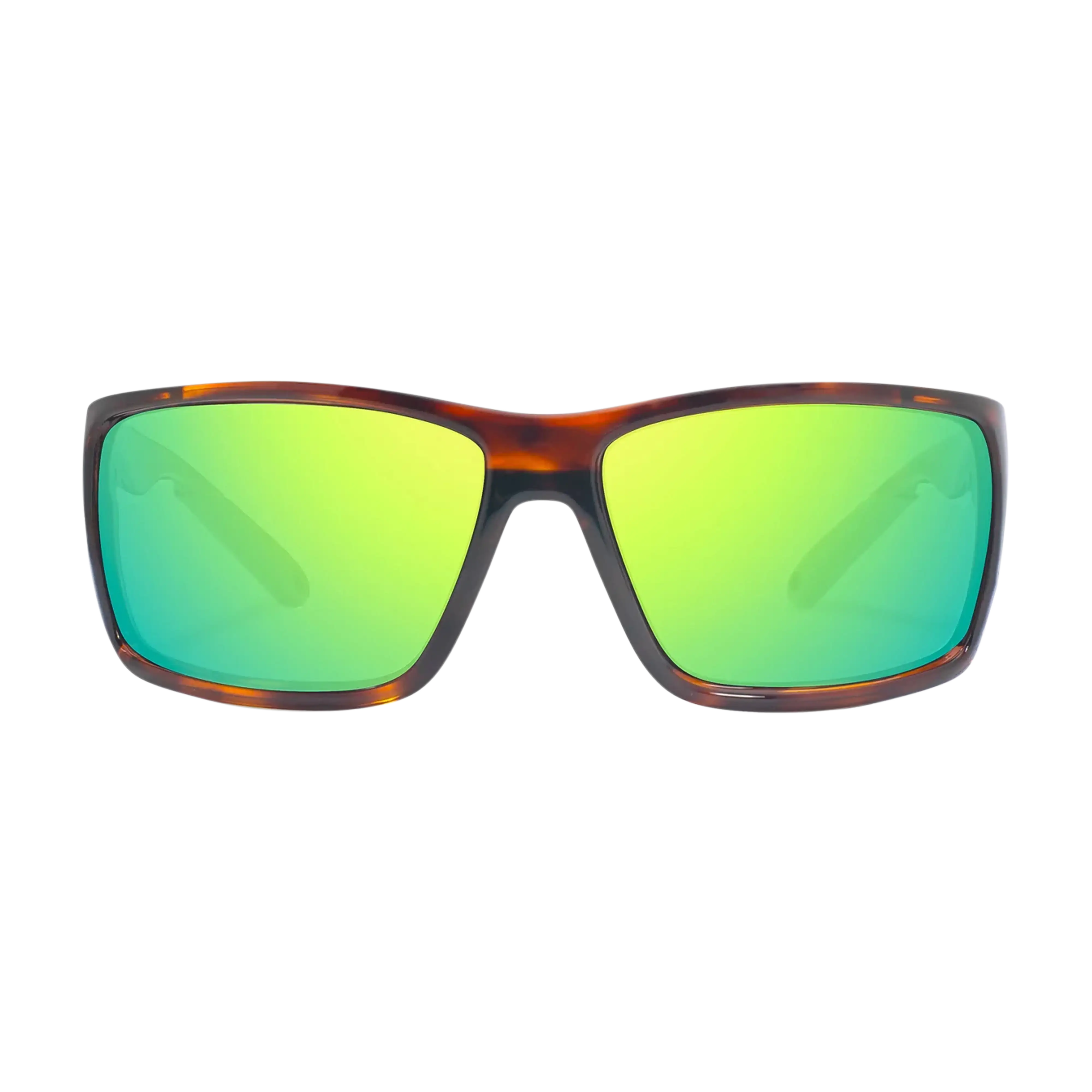 Bajio Bales beach sunglasses brown tortoise gloss green mirror front