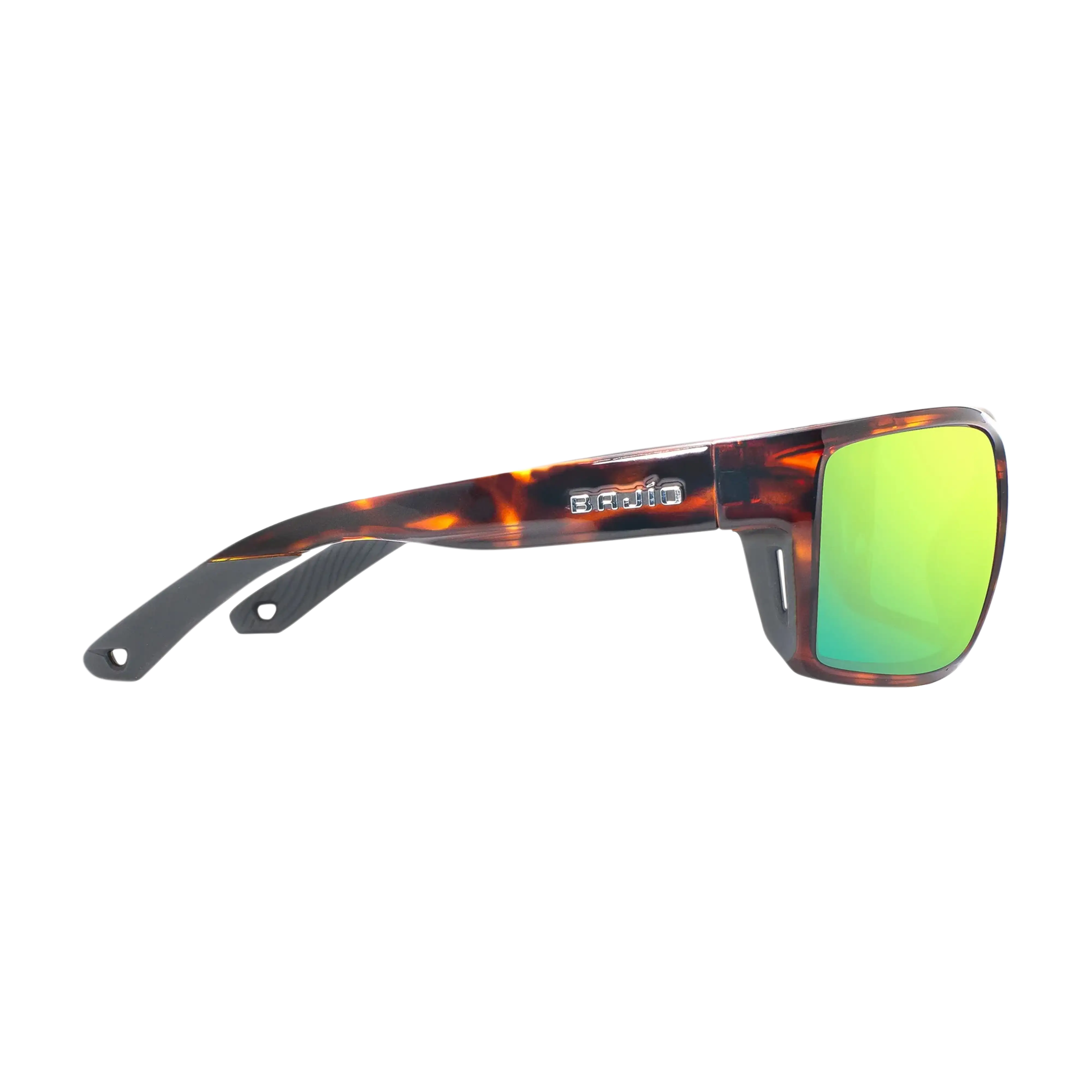 Bajio Bales beach sunglasses brown tortoise gloss green mirror side