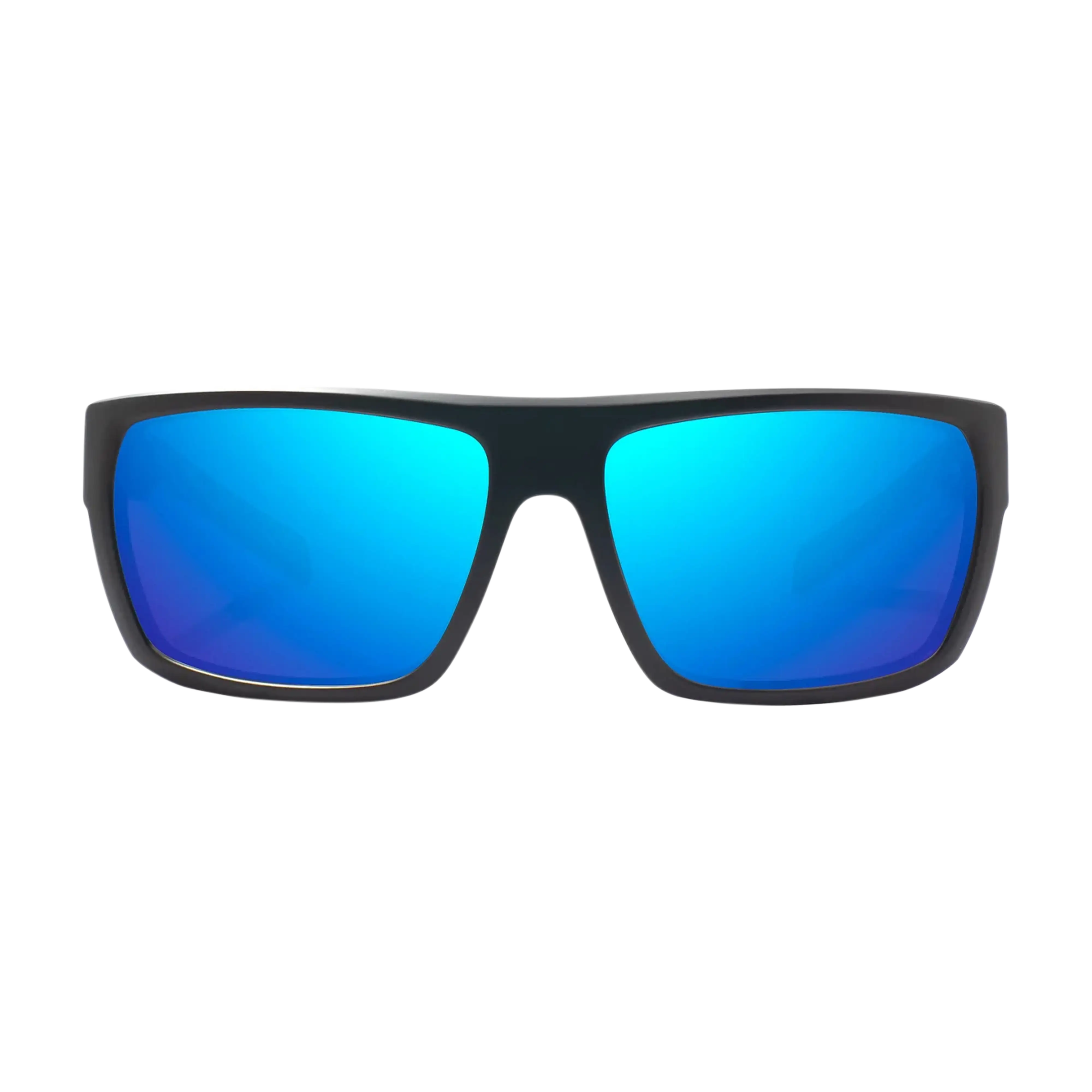 Bajio Palometa sunglasses black matte blue mirror front