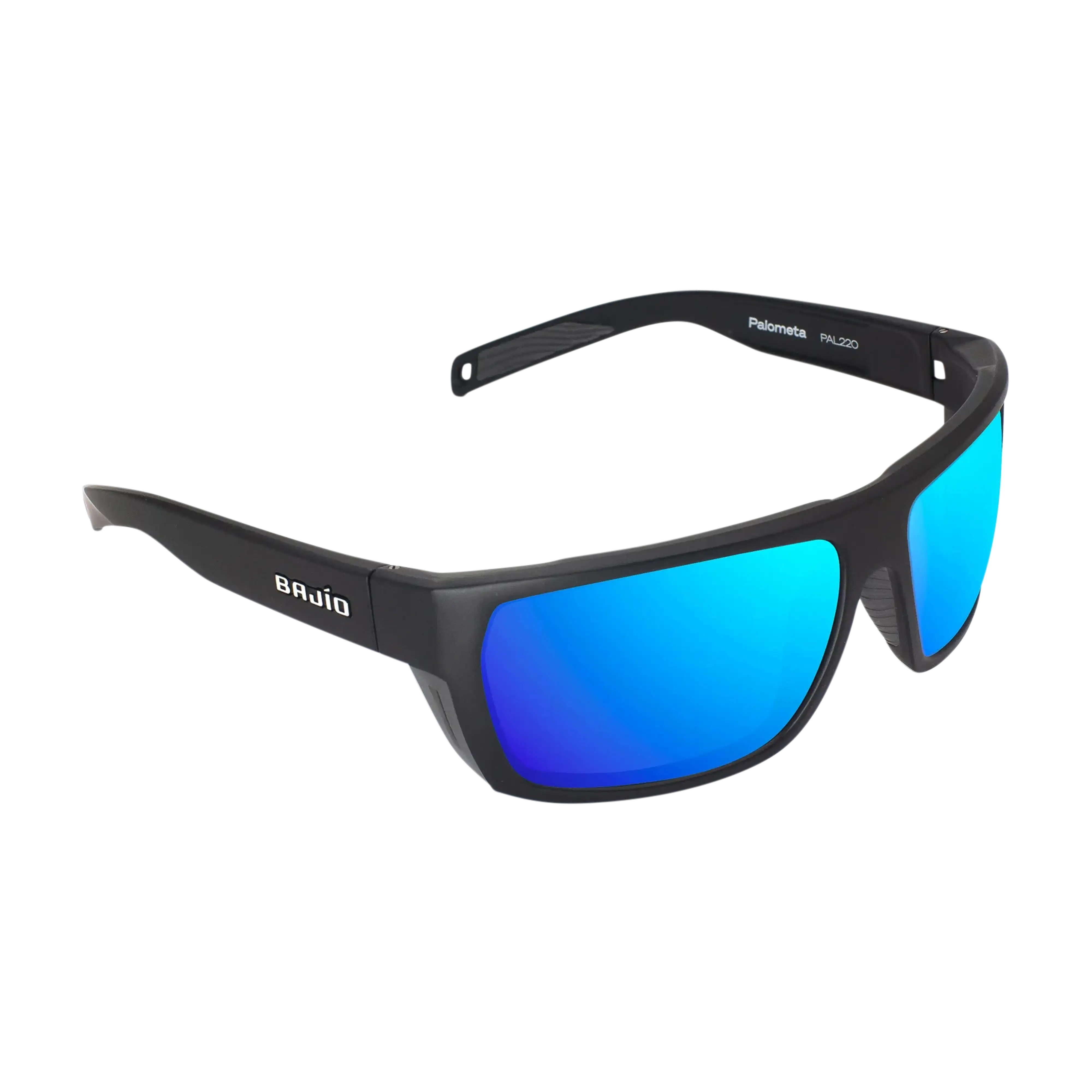Bajio Palometa sunglasses black matte blue mirror