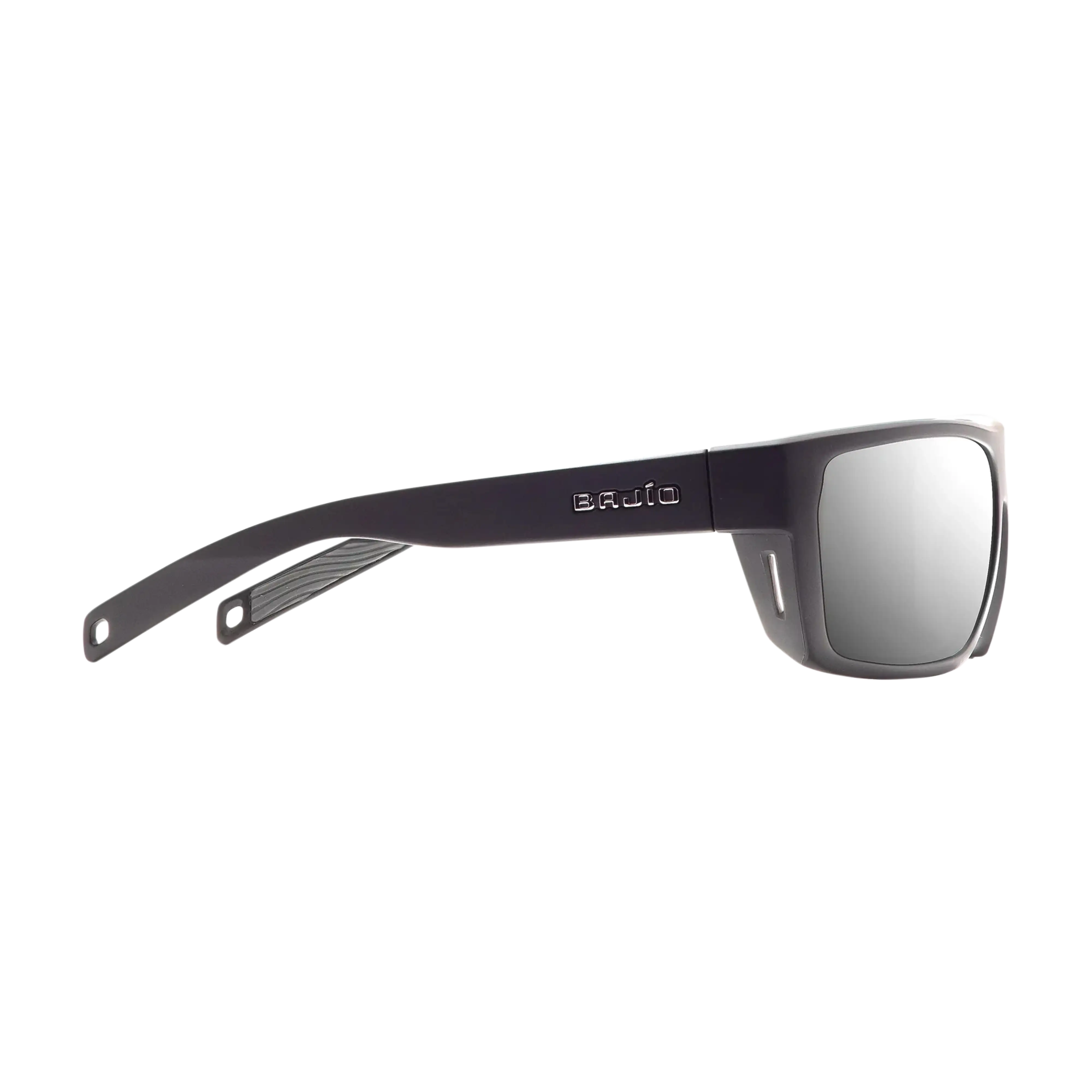 Bajio Palometa sunglasses black matte silver mirror side