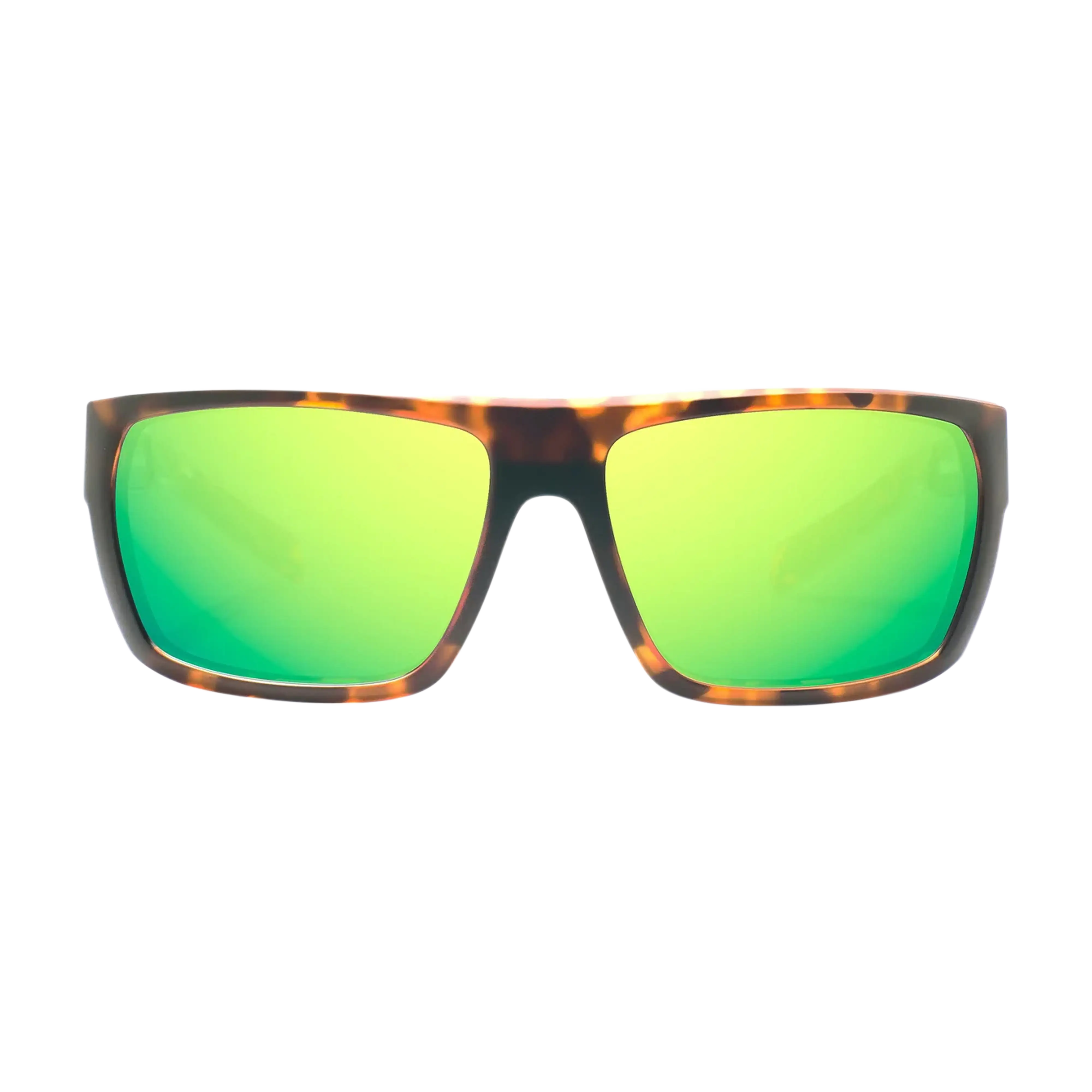 Bajio Palometa sunglasses brown tortoise gloss green mirror front