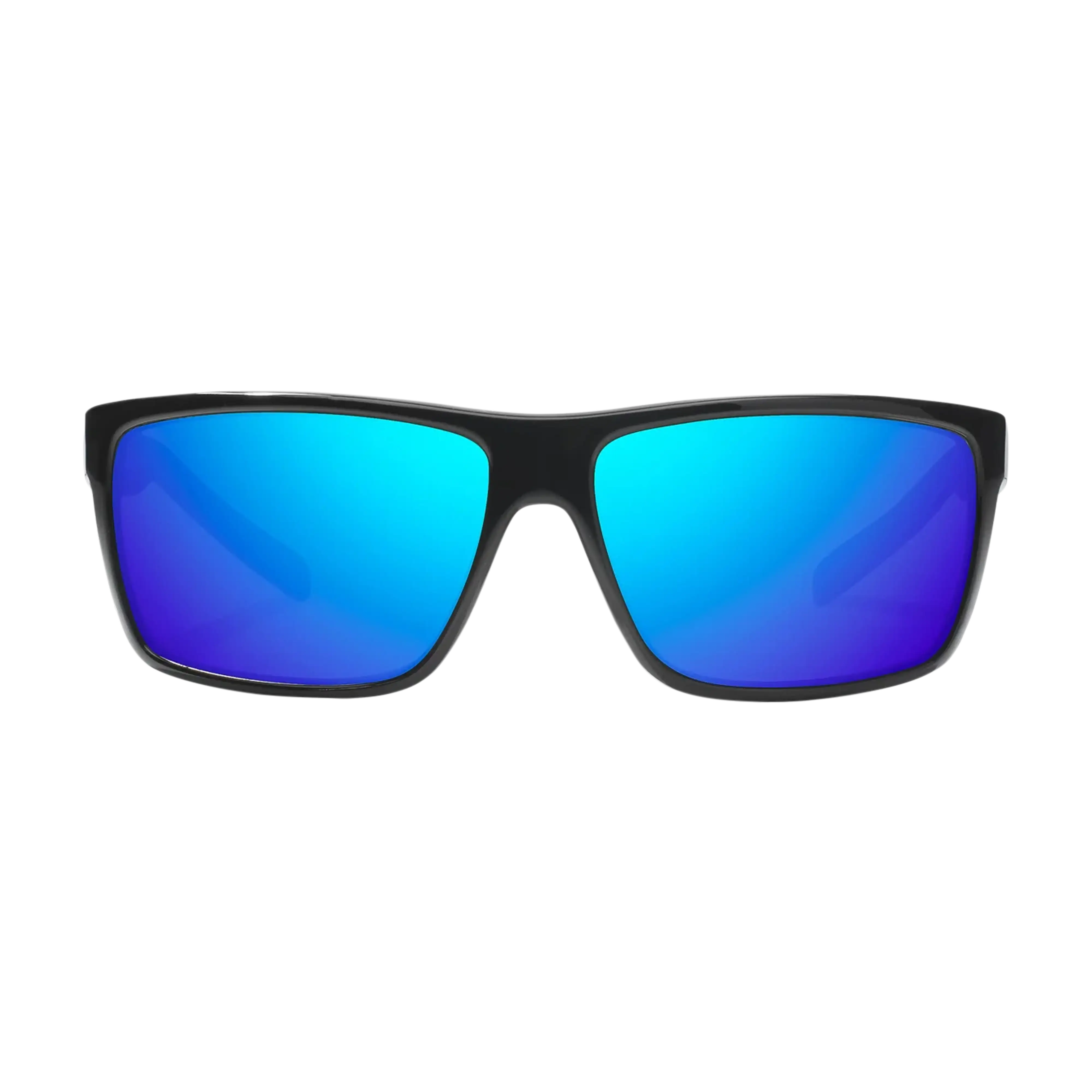 Bajio Sigs sunglasses black matte blue mirror front