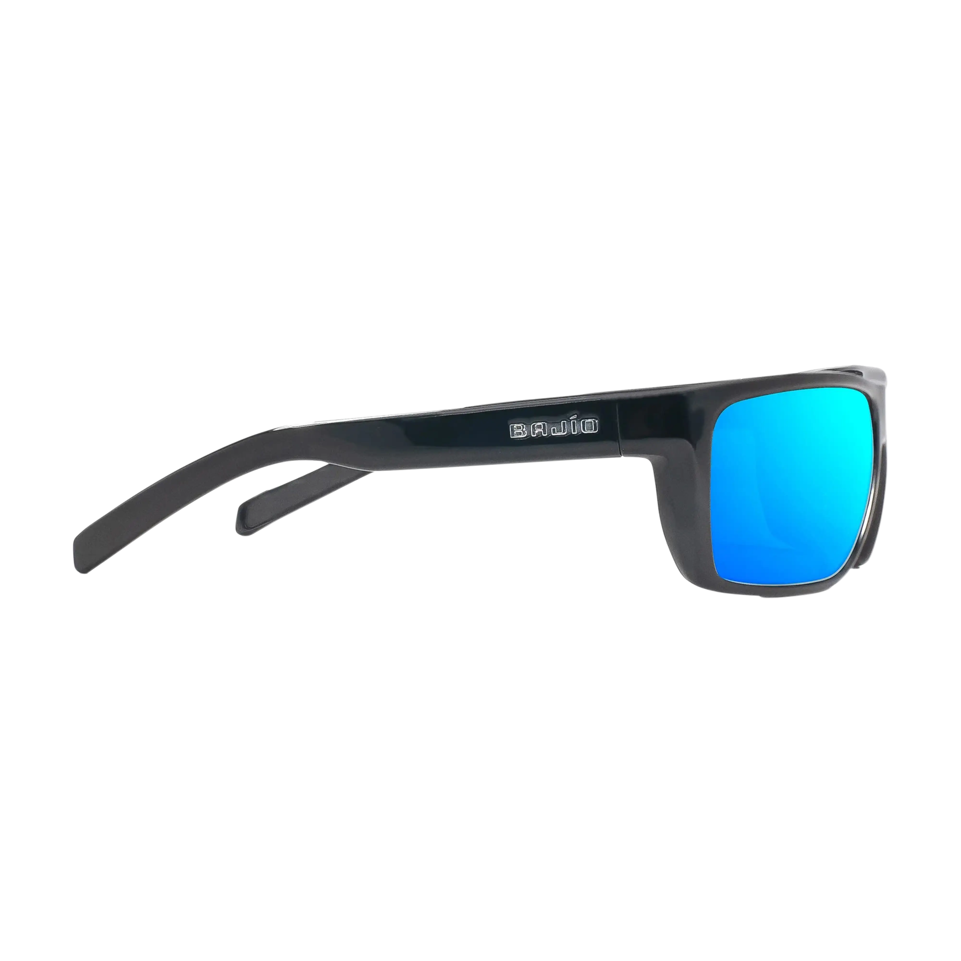 Bajio Sigs sunglasses black matte blue mirror side