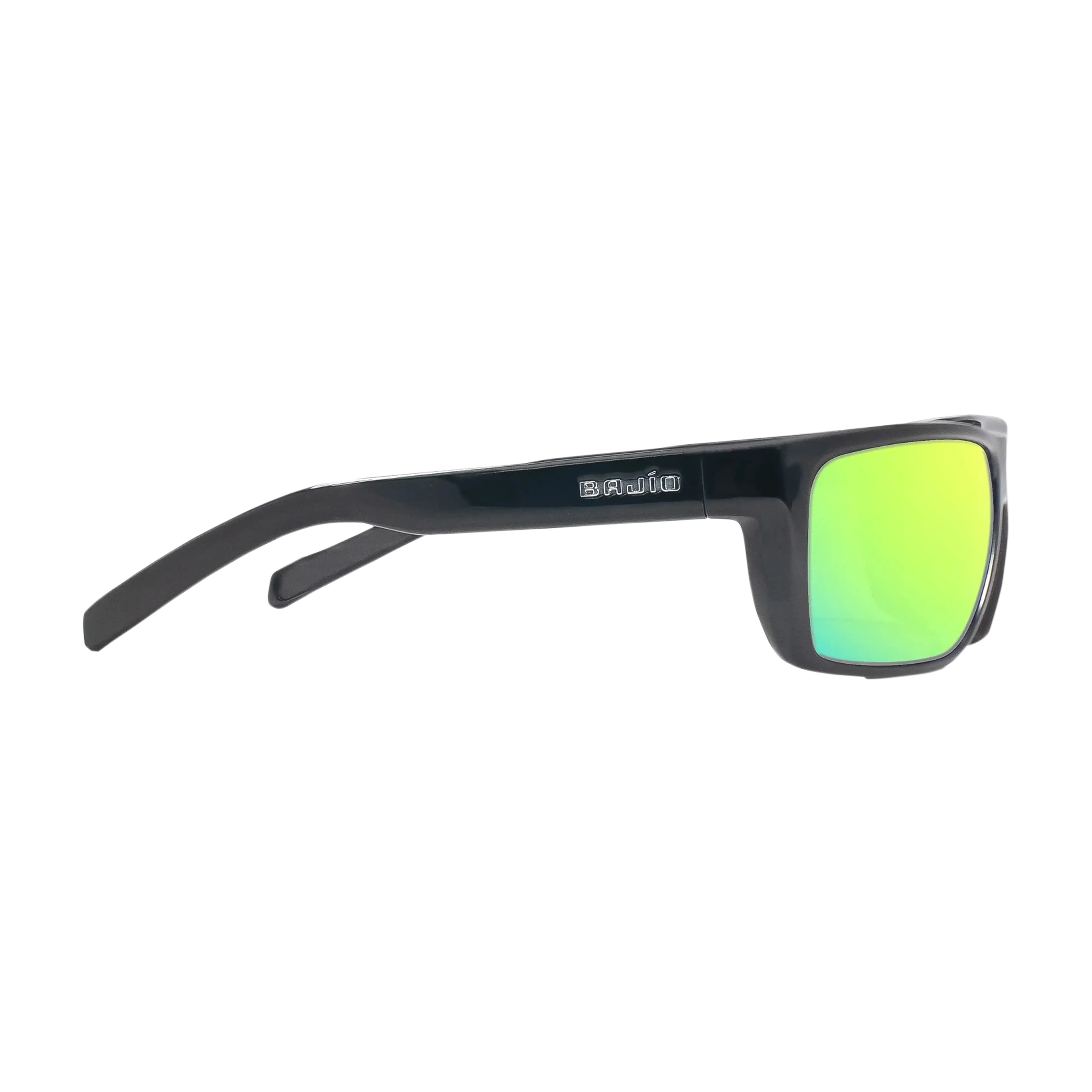 Bajio Sigs sunglasses black matte green mirror side