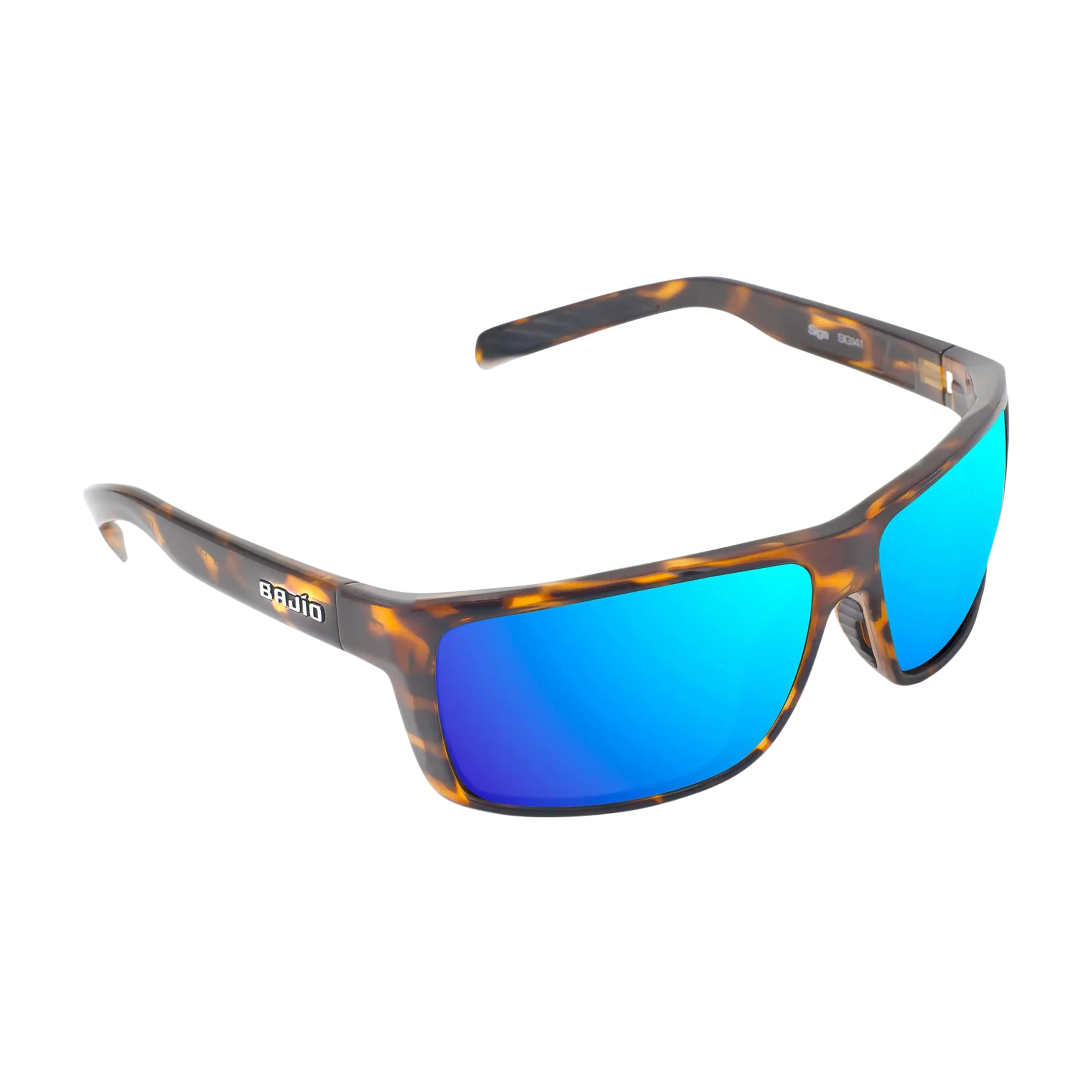 Bajio Sigs sunglasses brown tortoise gloss blue mirror