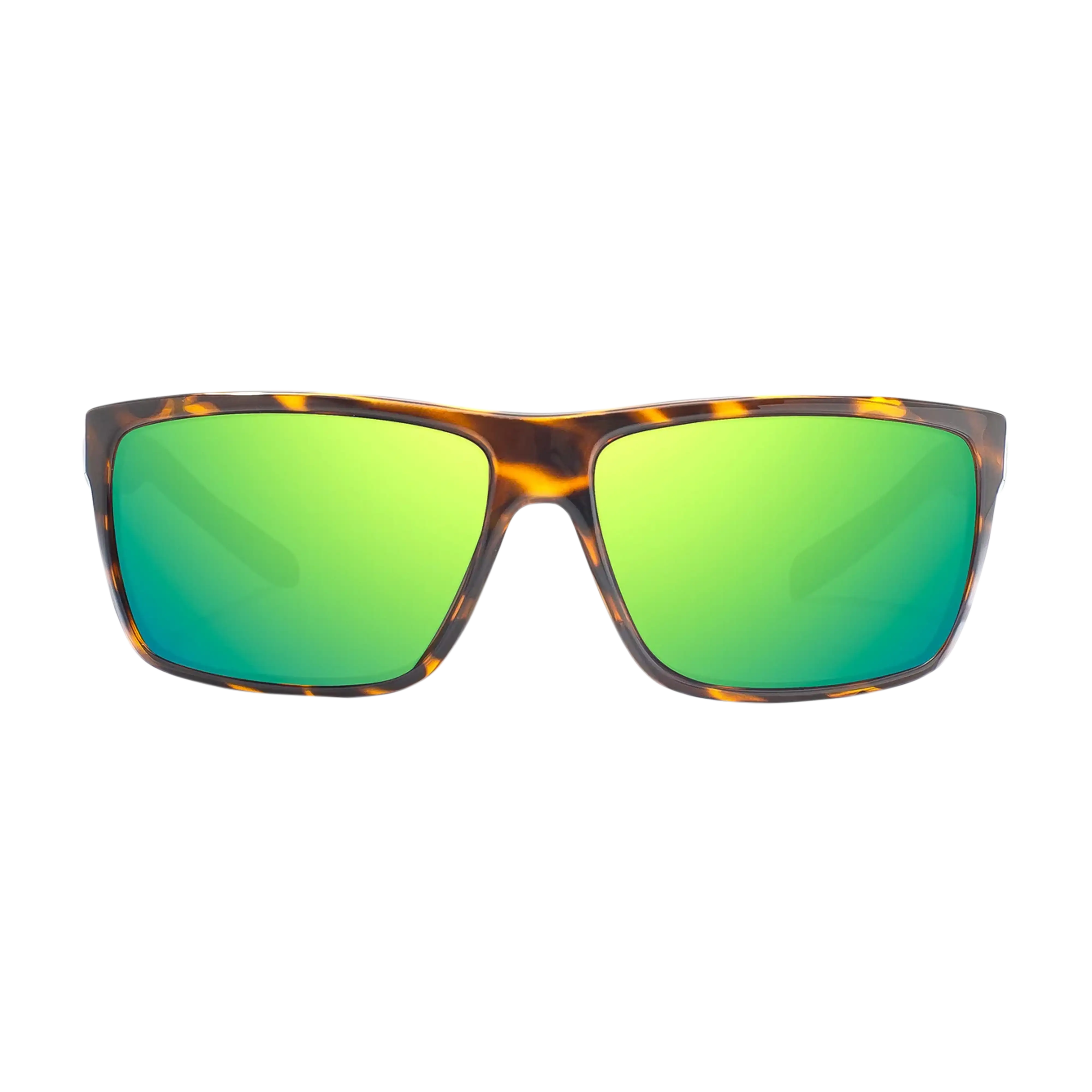 Bajio Sigs sunglasses brown tortoise gloss green mirror front
