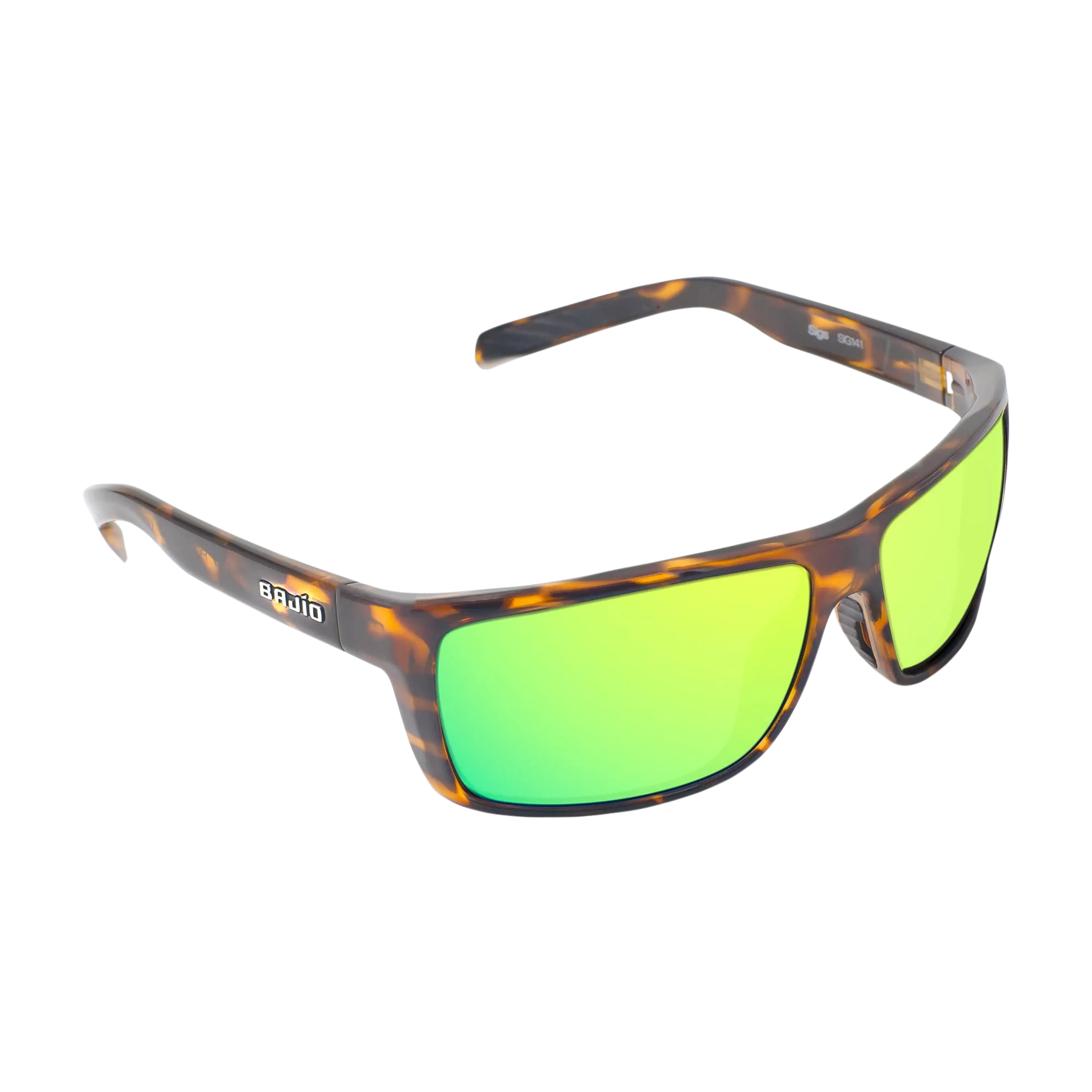 Bajio Sigs sunglasses brown tortoise gloss green mirror