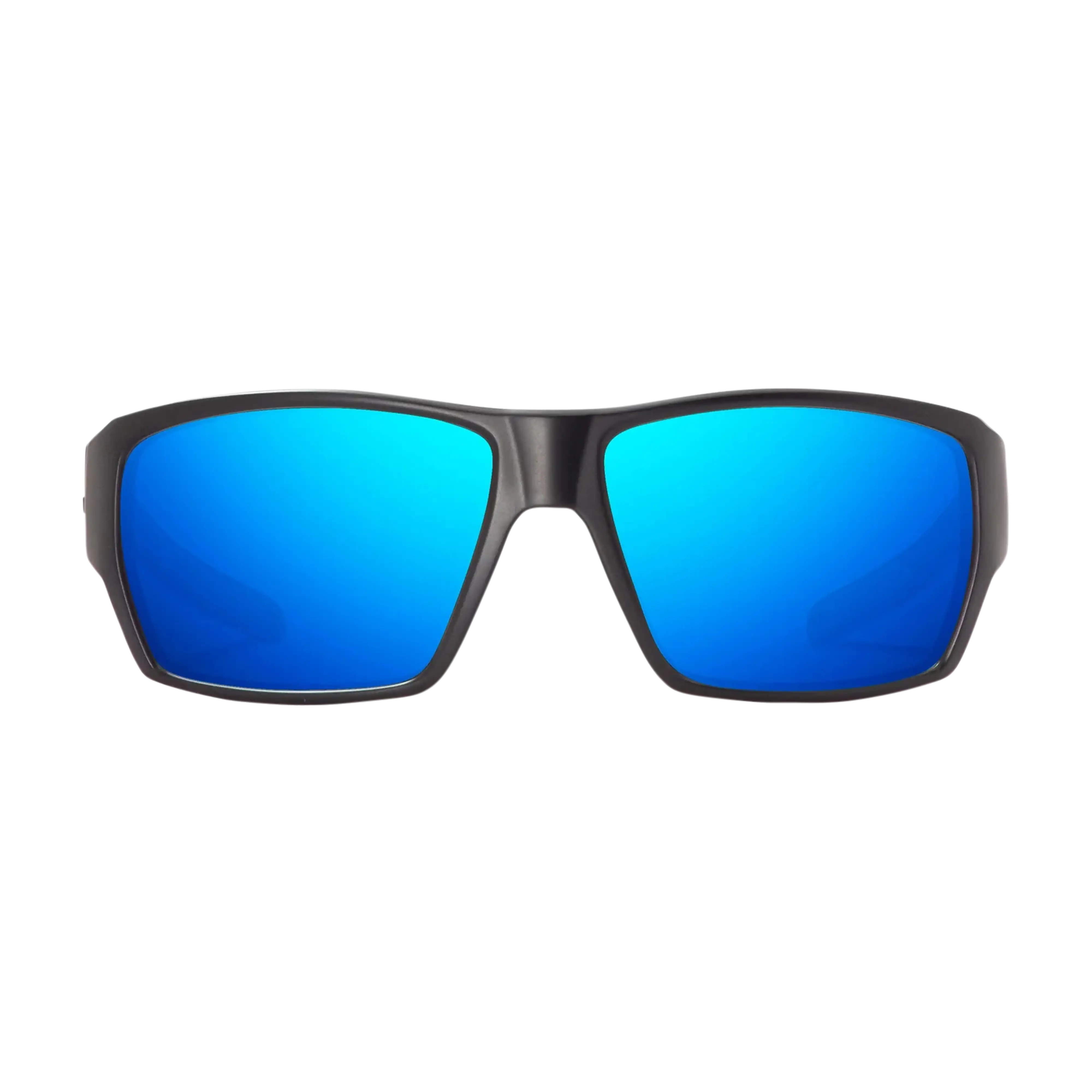 Bajio Vega sunglasses black matte blue mirror front