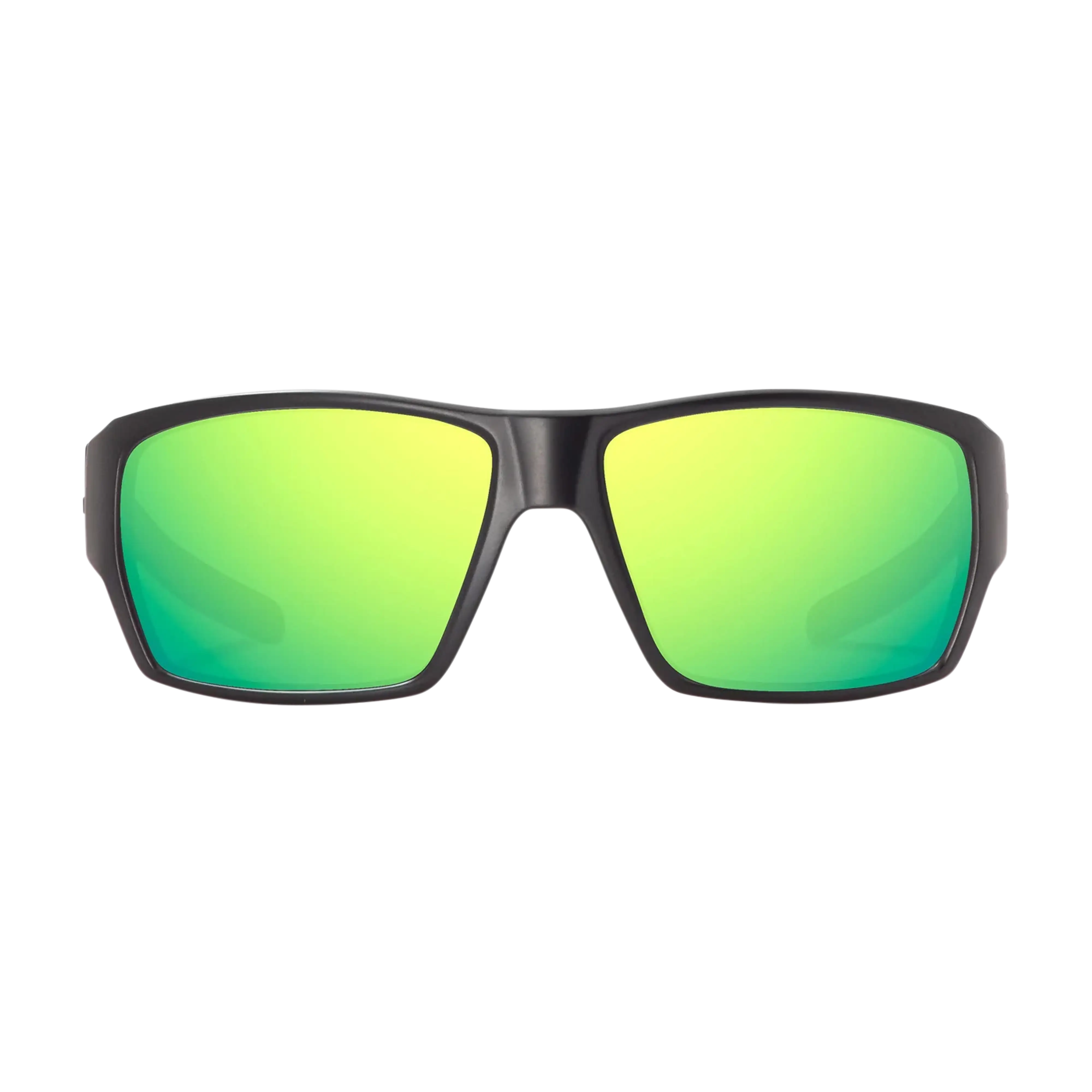 Bajio Vega sunglasses black matte green mirror front