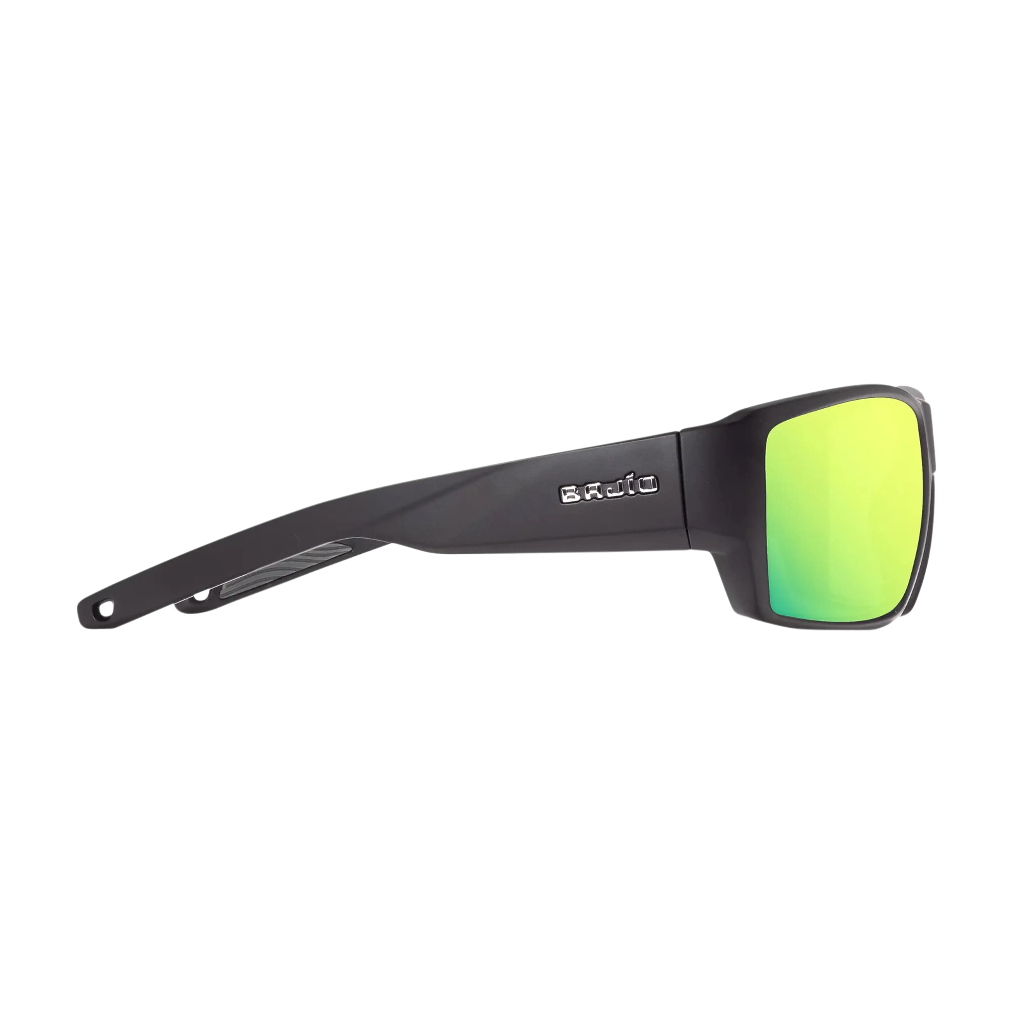 Bajio Vega sunglasses black matte green mirror side