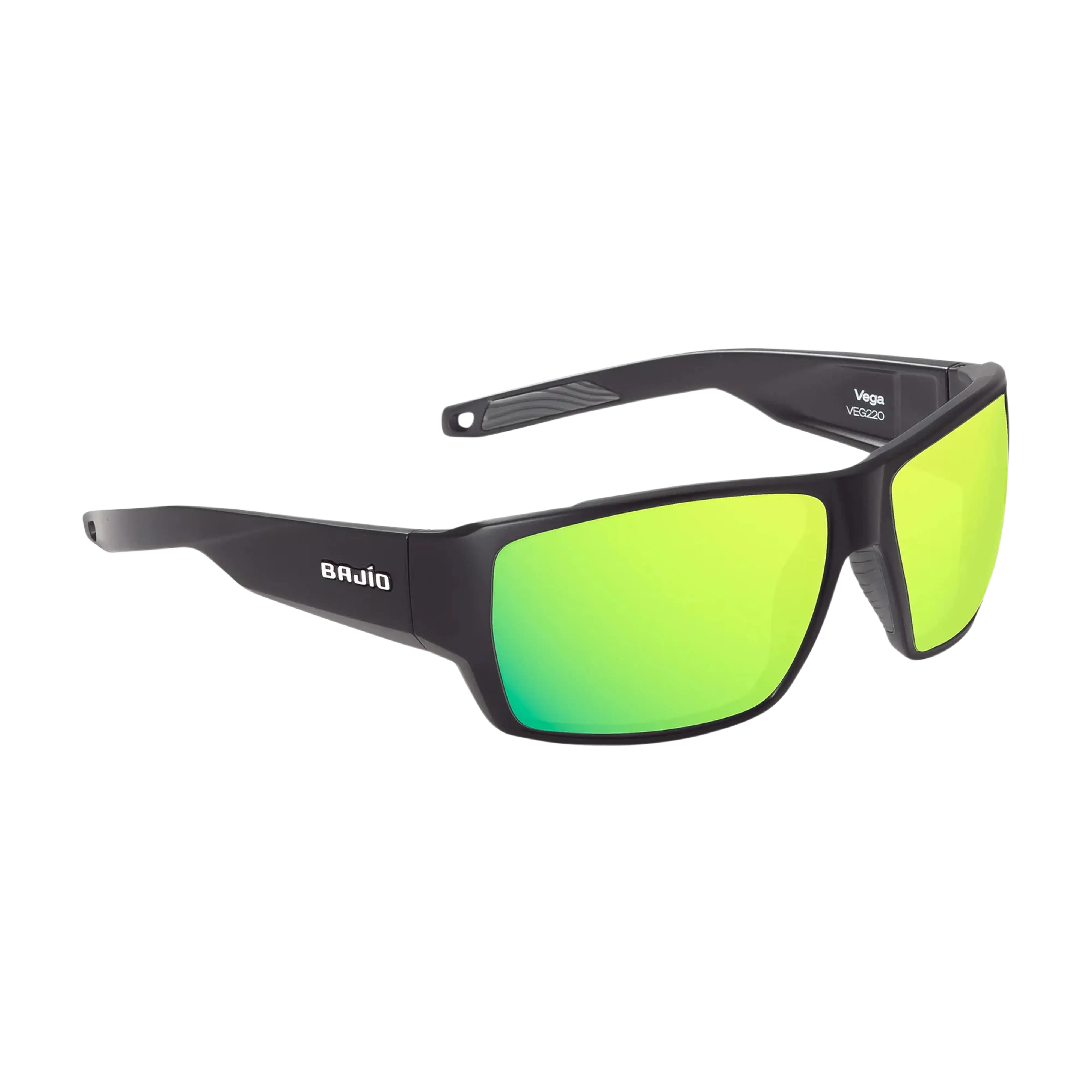 Bajio Vega sunglasses black matte green mirror