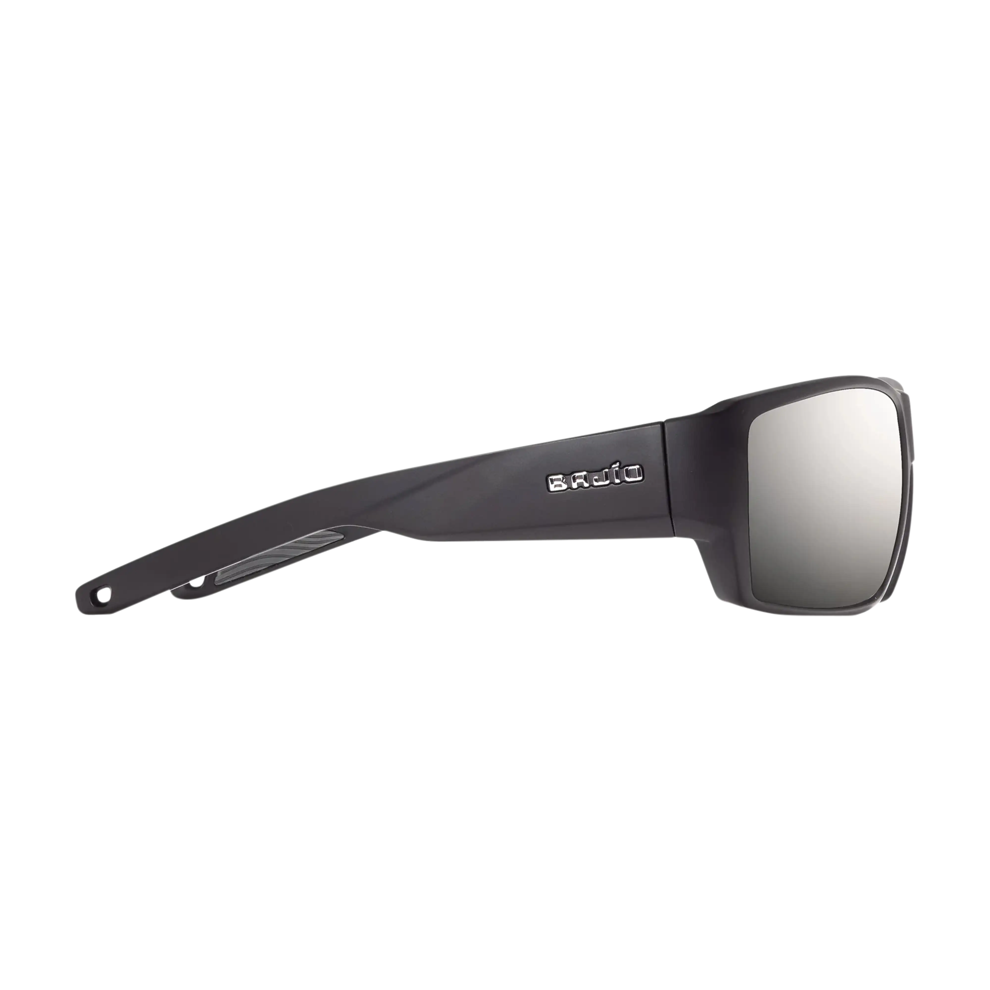 Bajio Vega sunglasses black matte silver mirror side