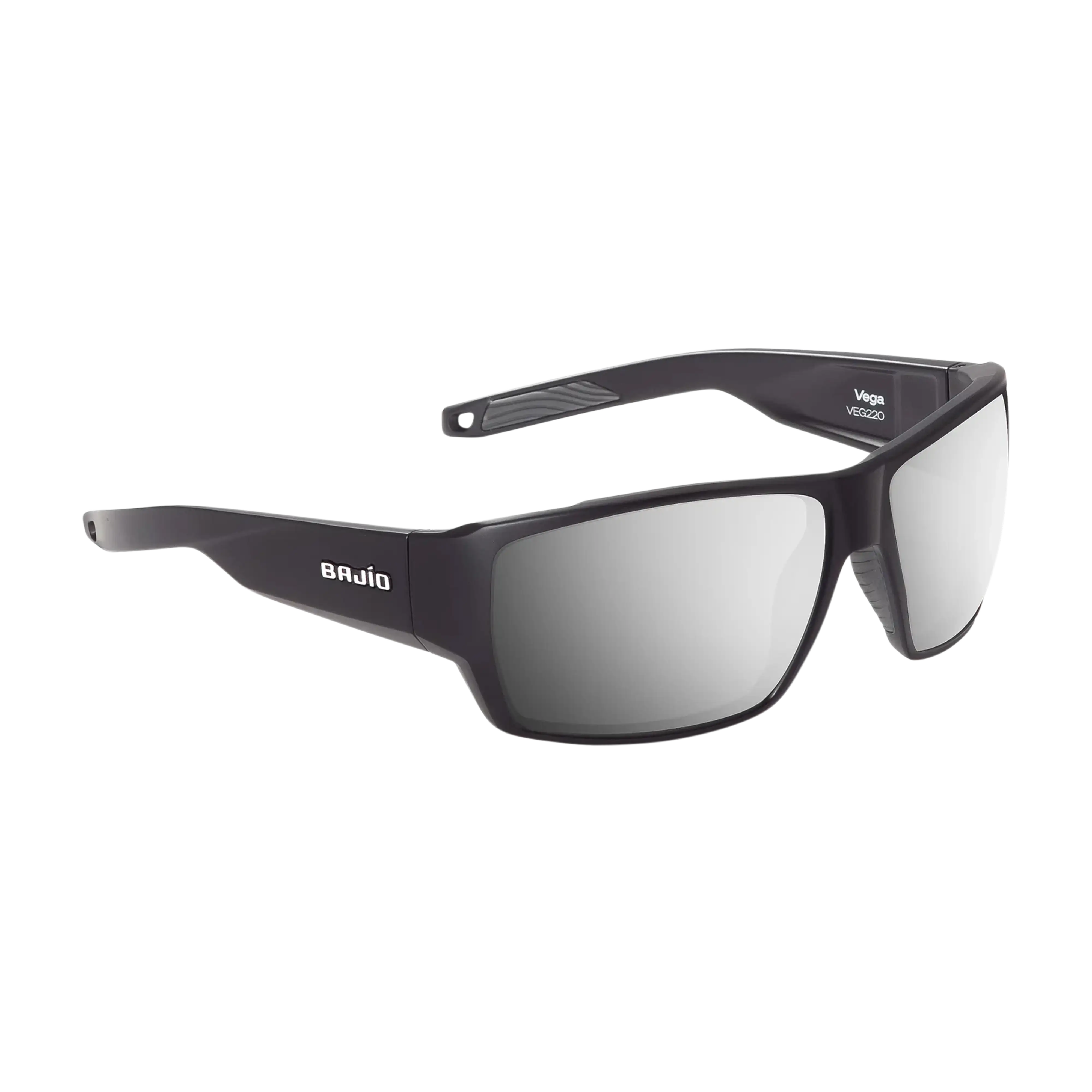 Bajio Vega sunglasses black matte silver mirror