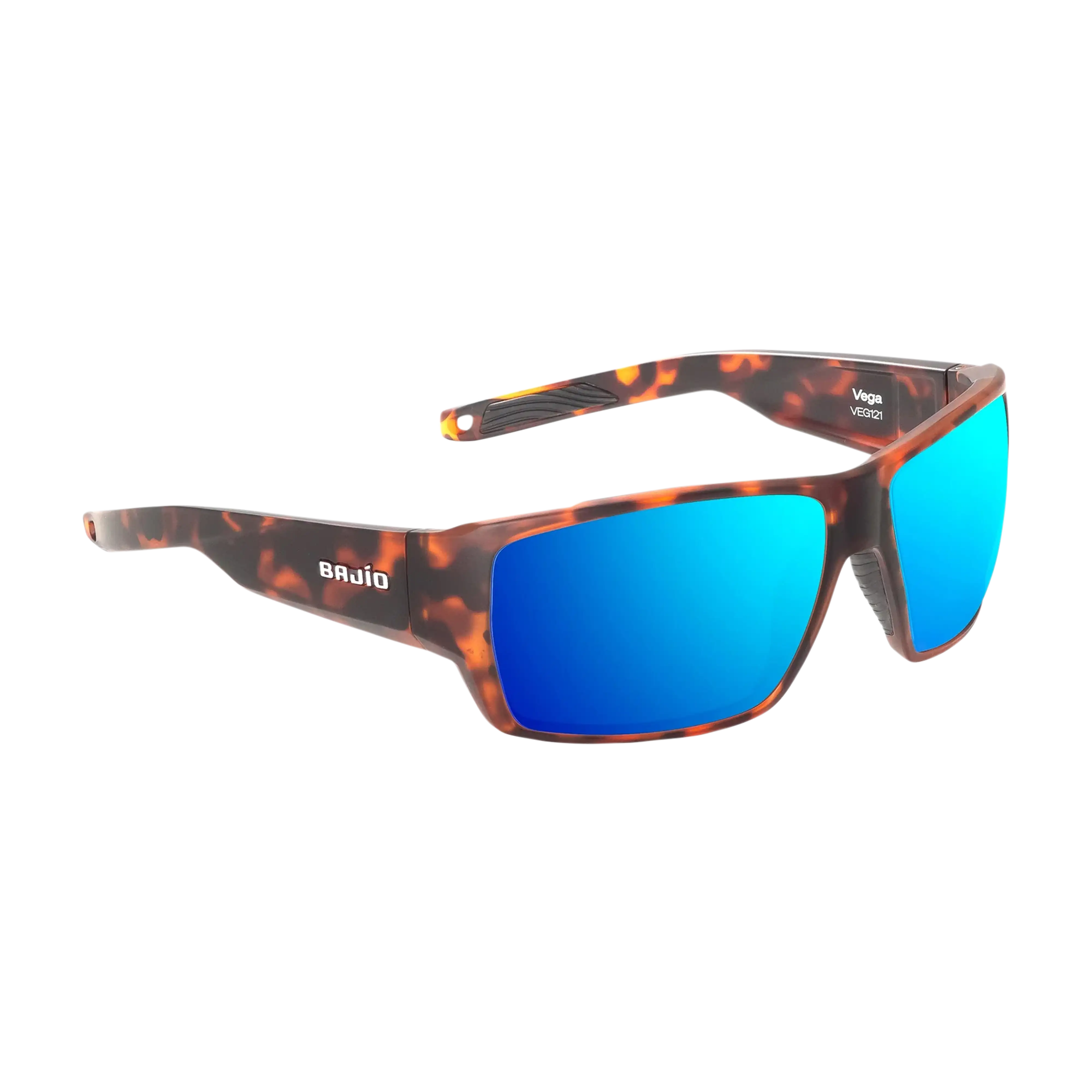 Bajio Vega sunglasses brown tortoise gloss blue mirror