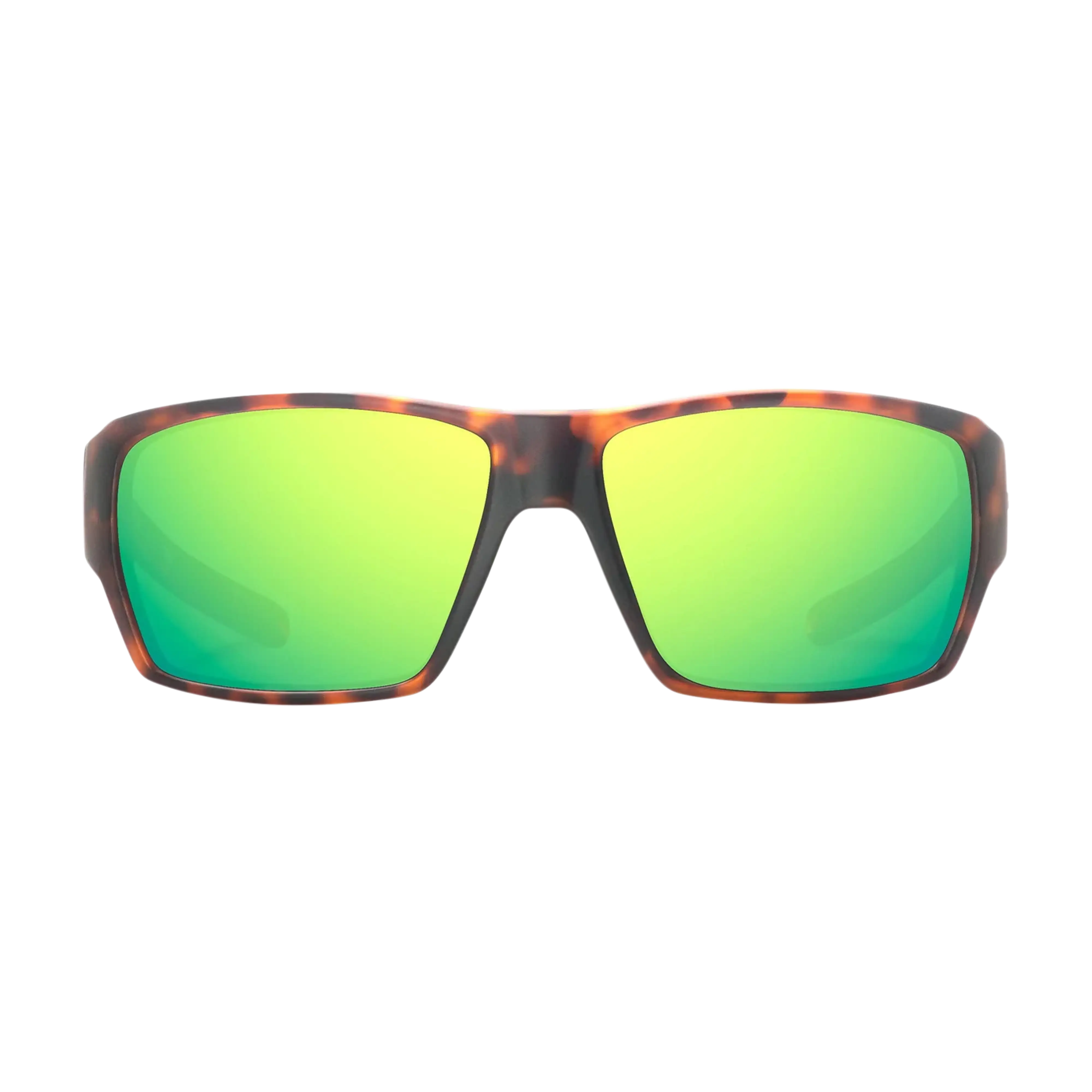 Bajio Vega sunglasses brown tortoise gloss green mirror front