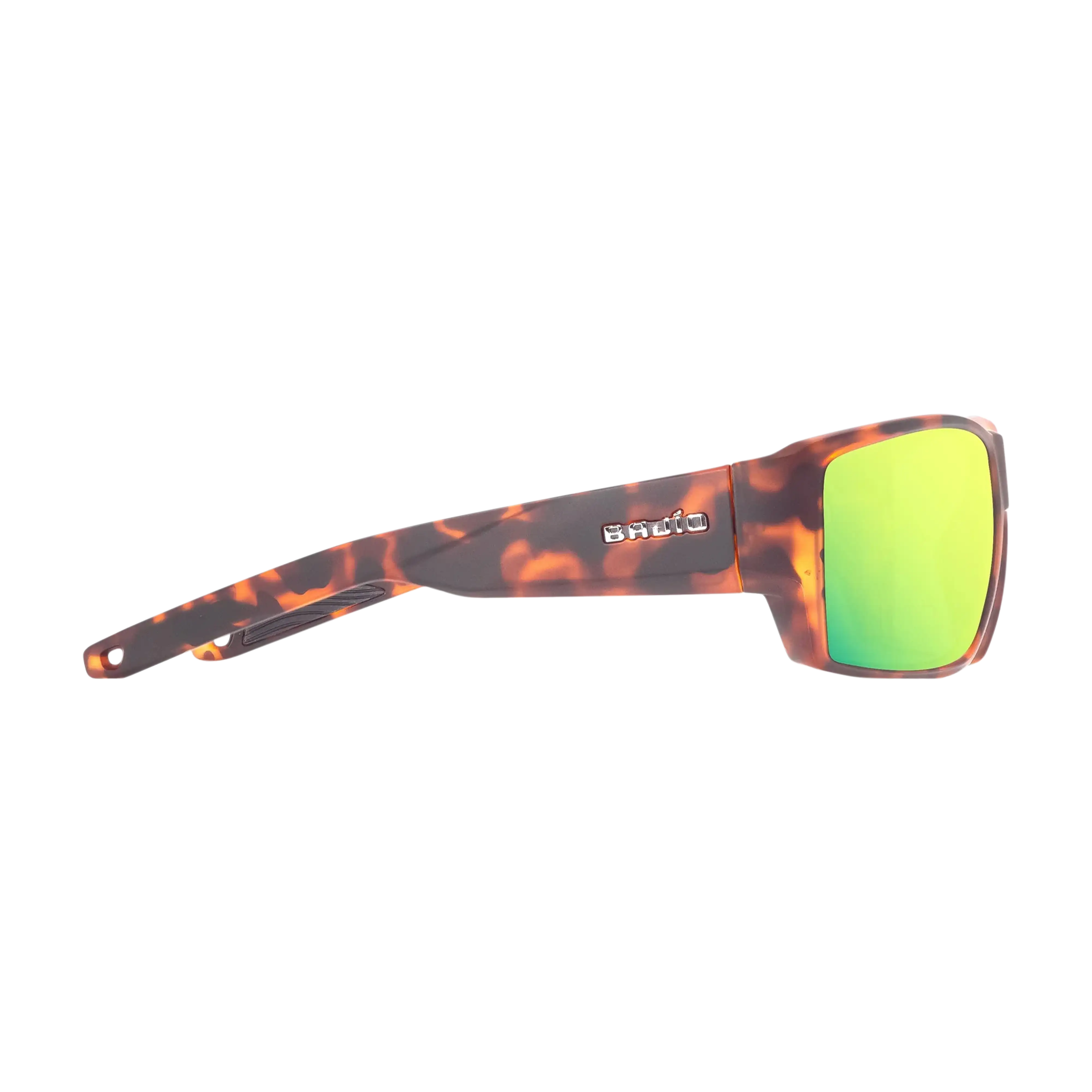 Bajio Vega sunglasses brown tortoise gloss green mirror side