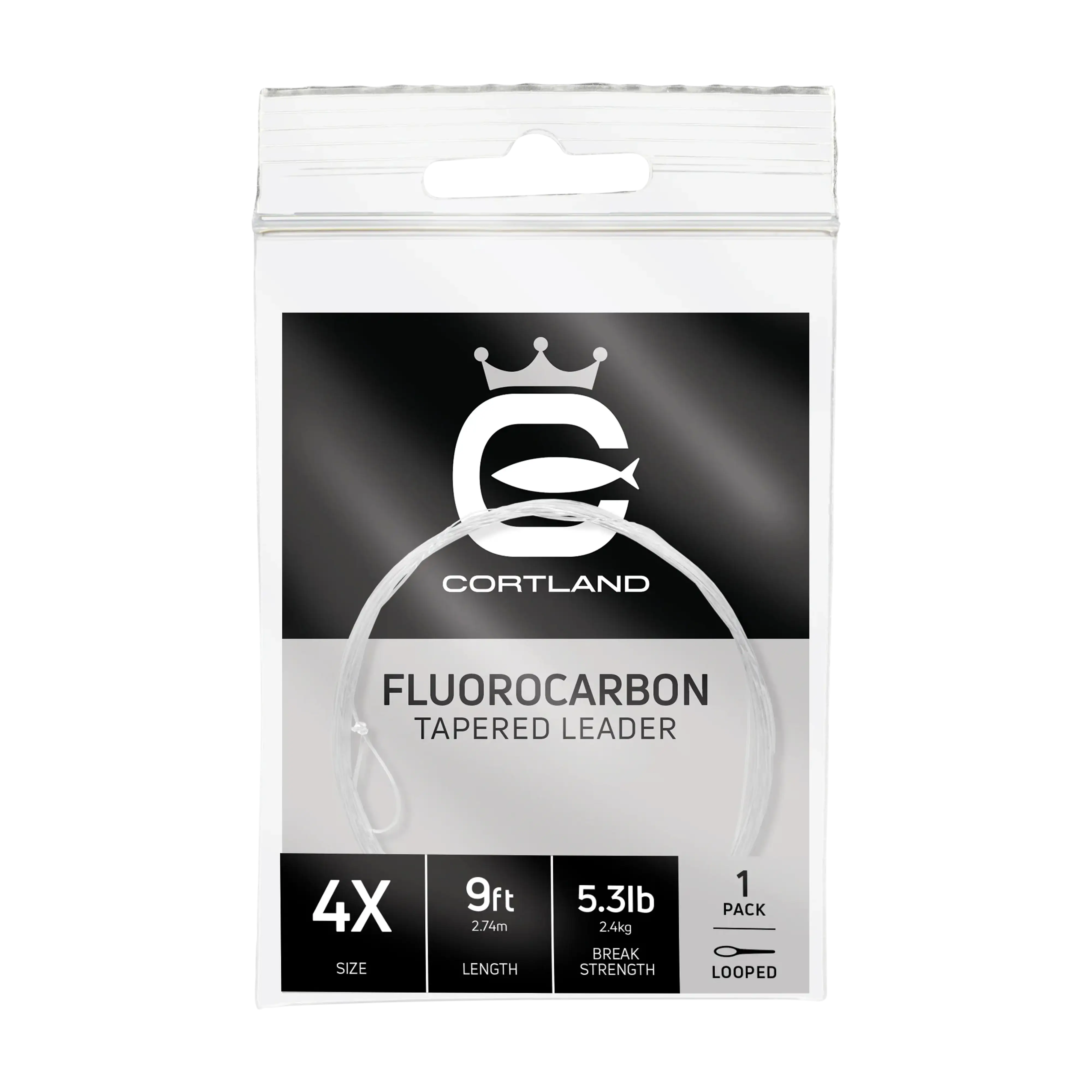 Cortland Line 9ft Fluorocarbon Tapered Fly Leaders