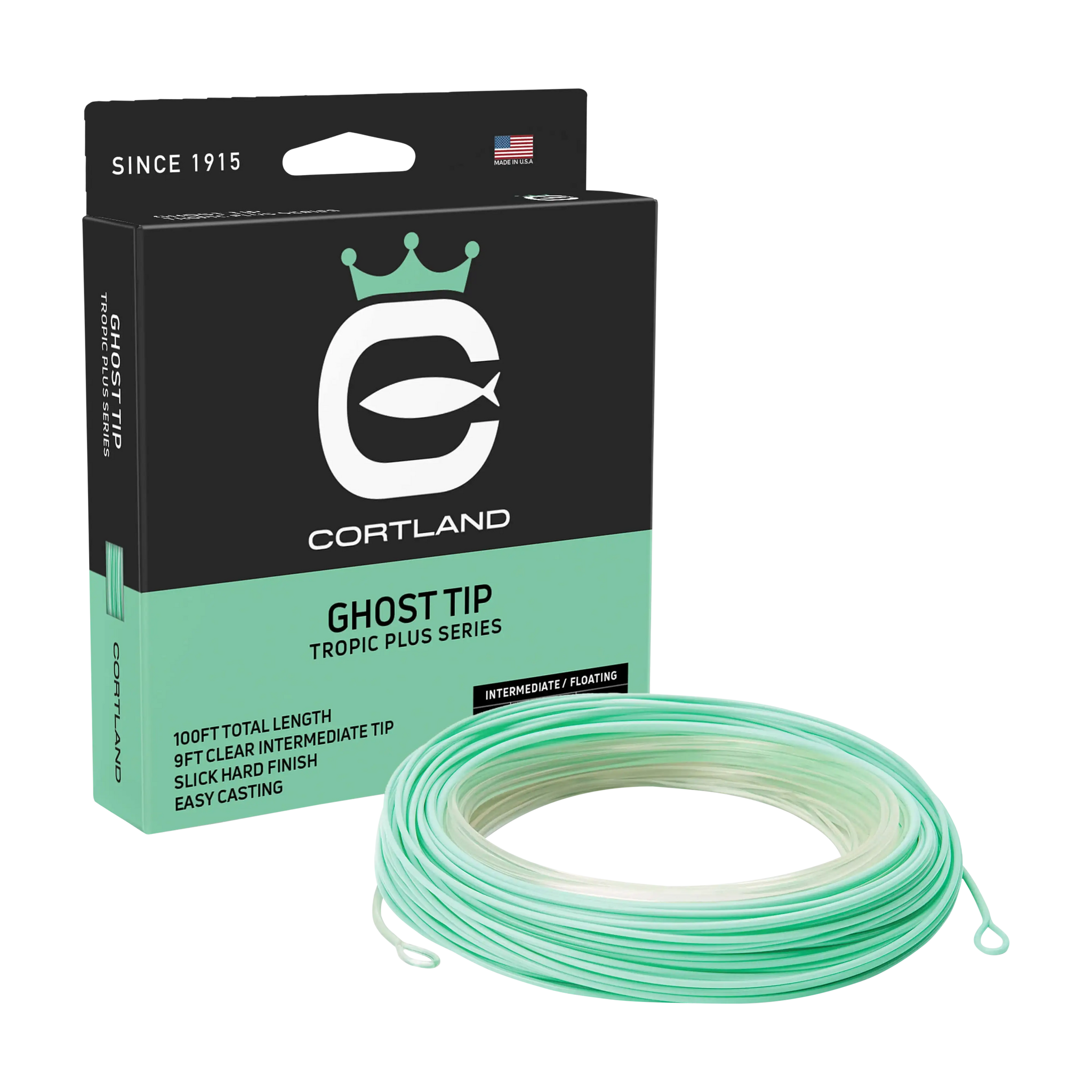 TiNY KLASH グリーン フローティング Cortland Line - Ghost Tip - Tropic Plus Series Fly Line