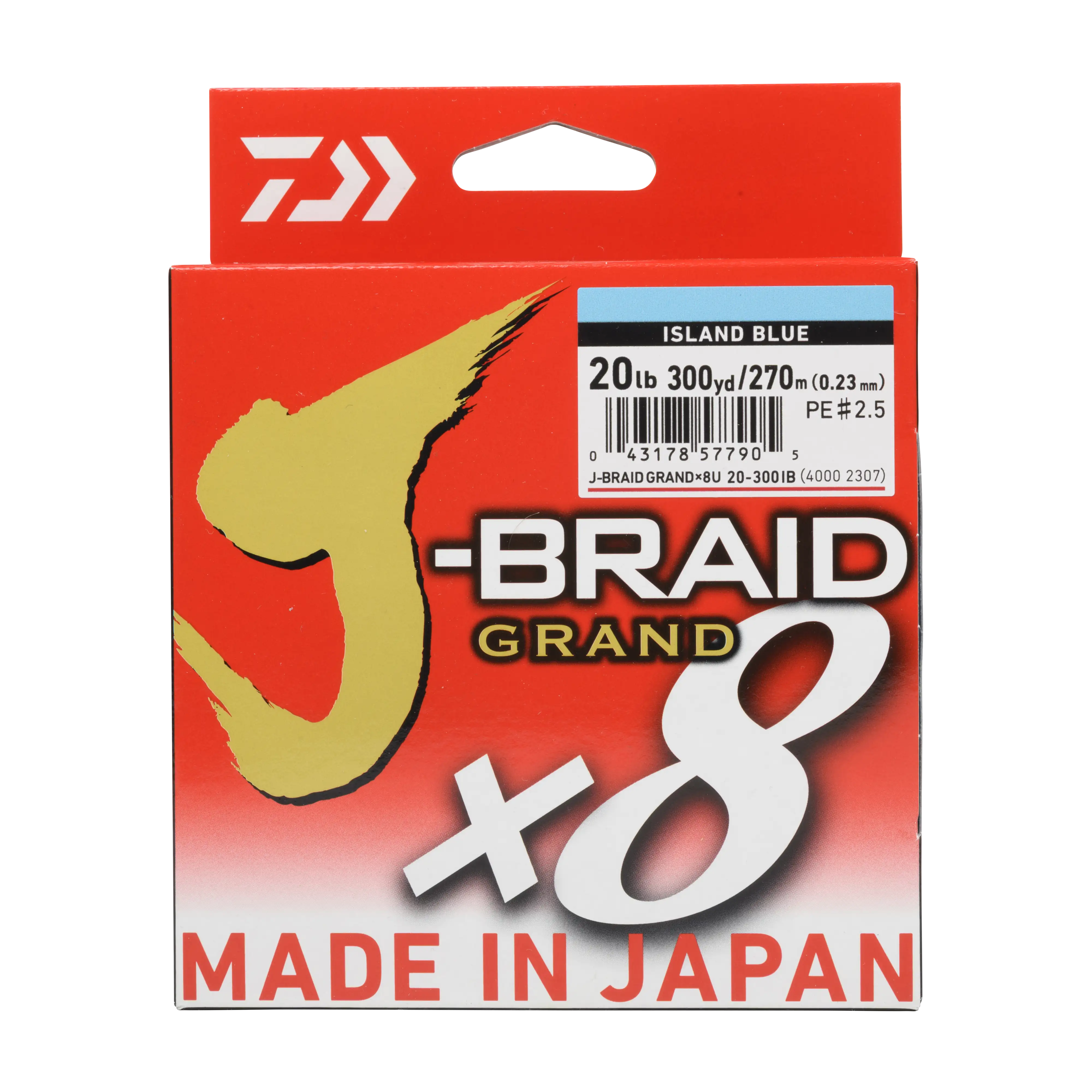 Daiwa J-BRAID x8 Grand Braided Fishing Line - Island Blue - 300 Yards