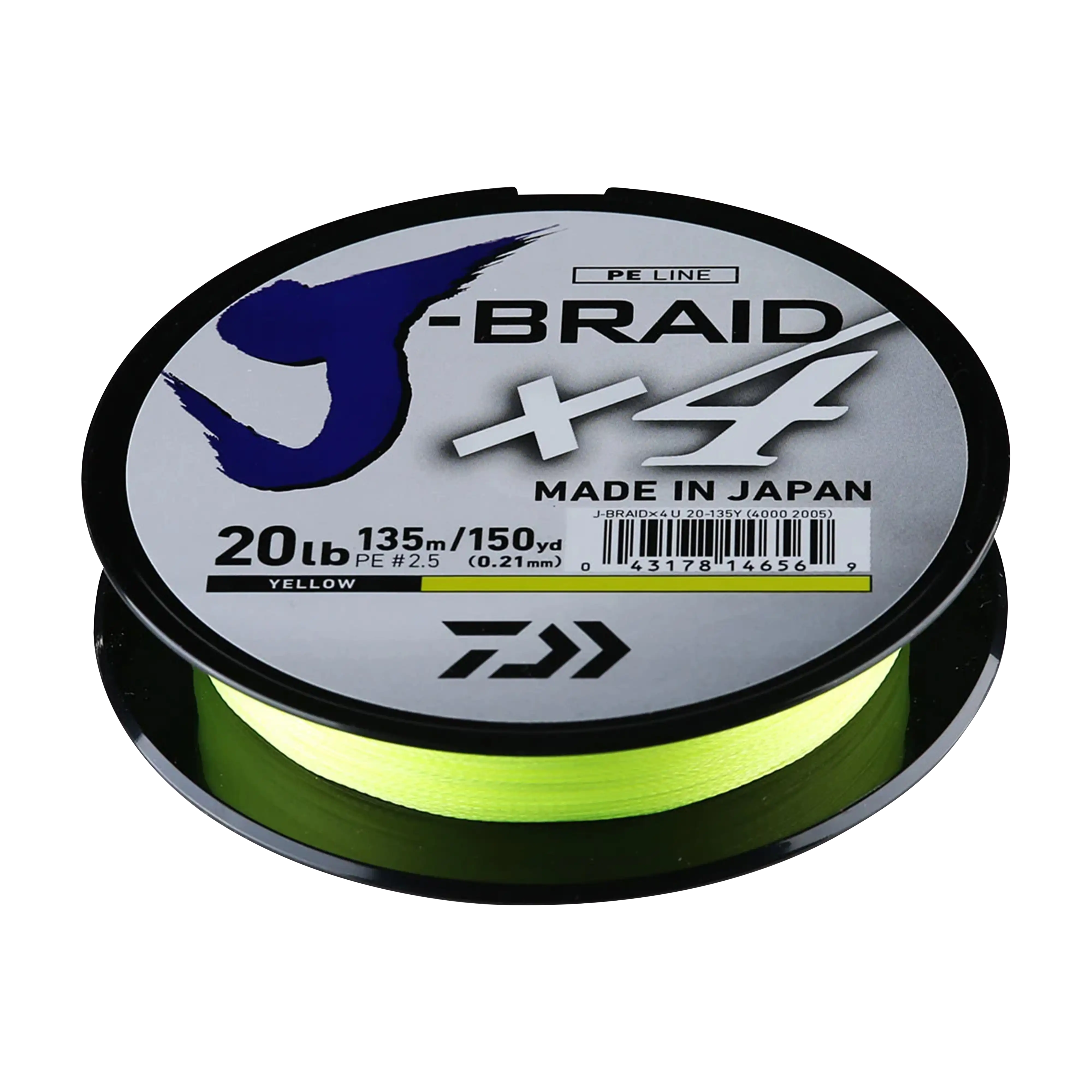 Daiwa J-Braid X4 Braided Fishing Line Fluorescent Yellow