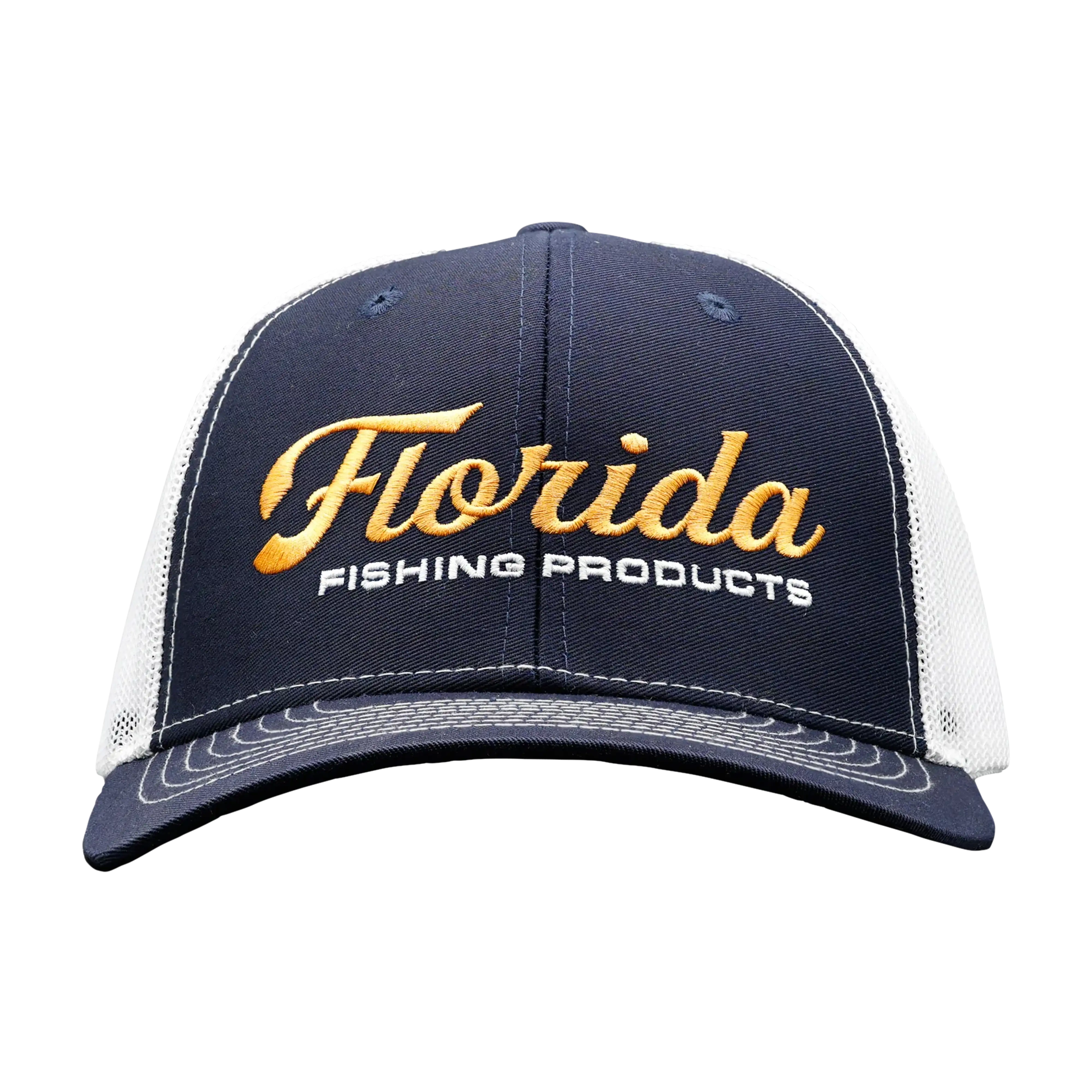Florida Fishing Products trucker hat in Navy and White - front
