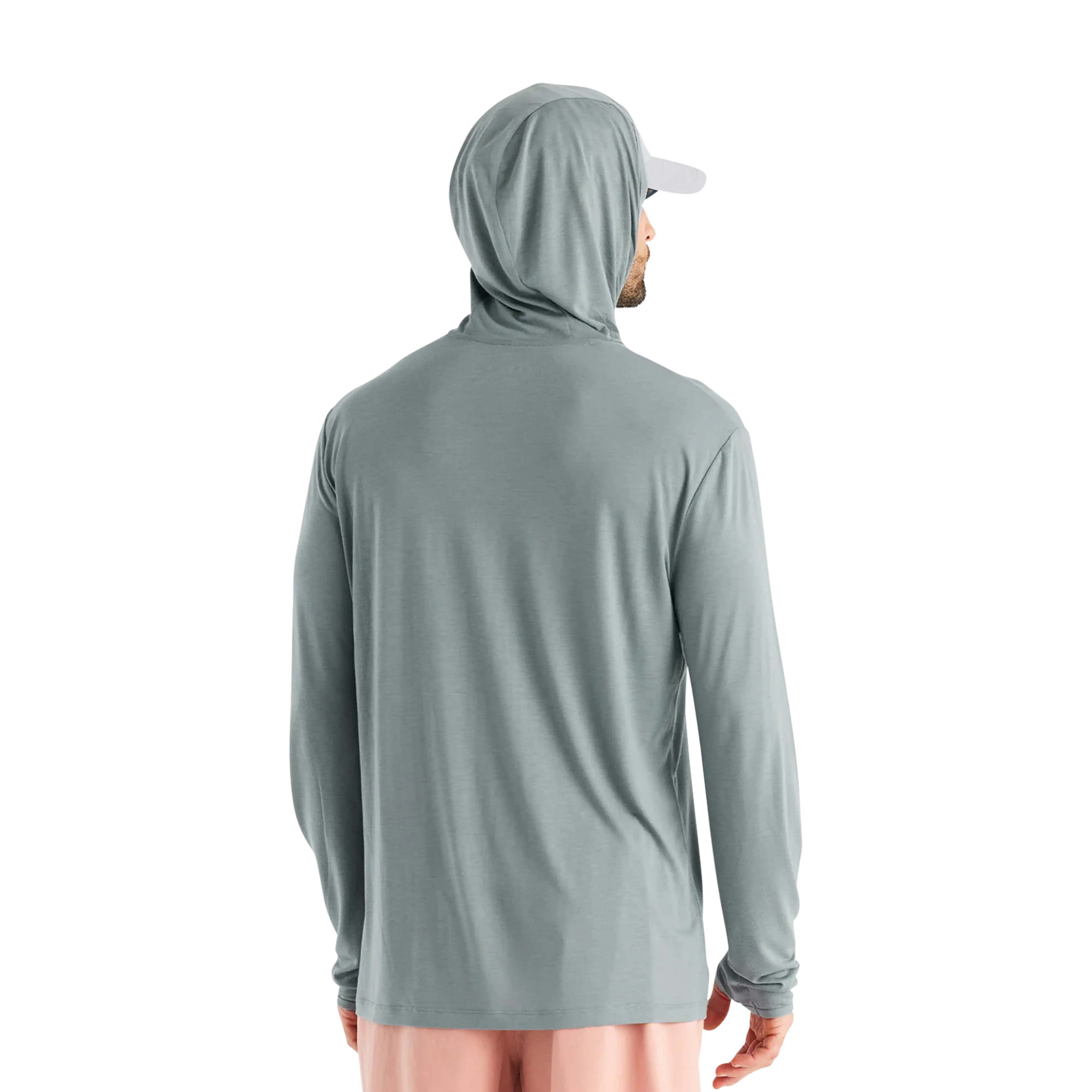 Free Fly Men's Bamboo Lightweight hoodie in Slate - back