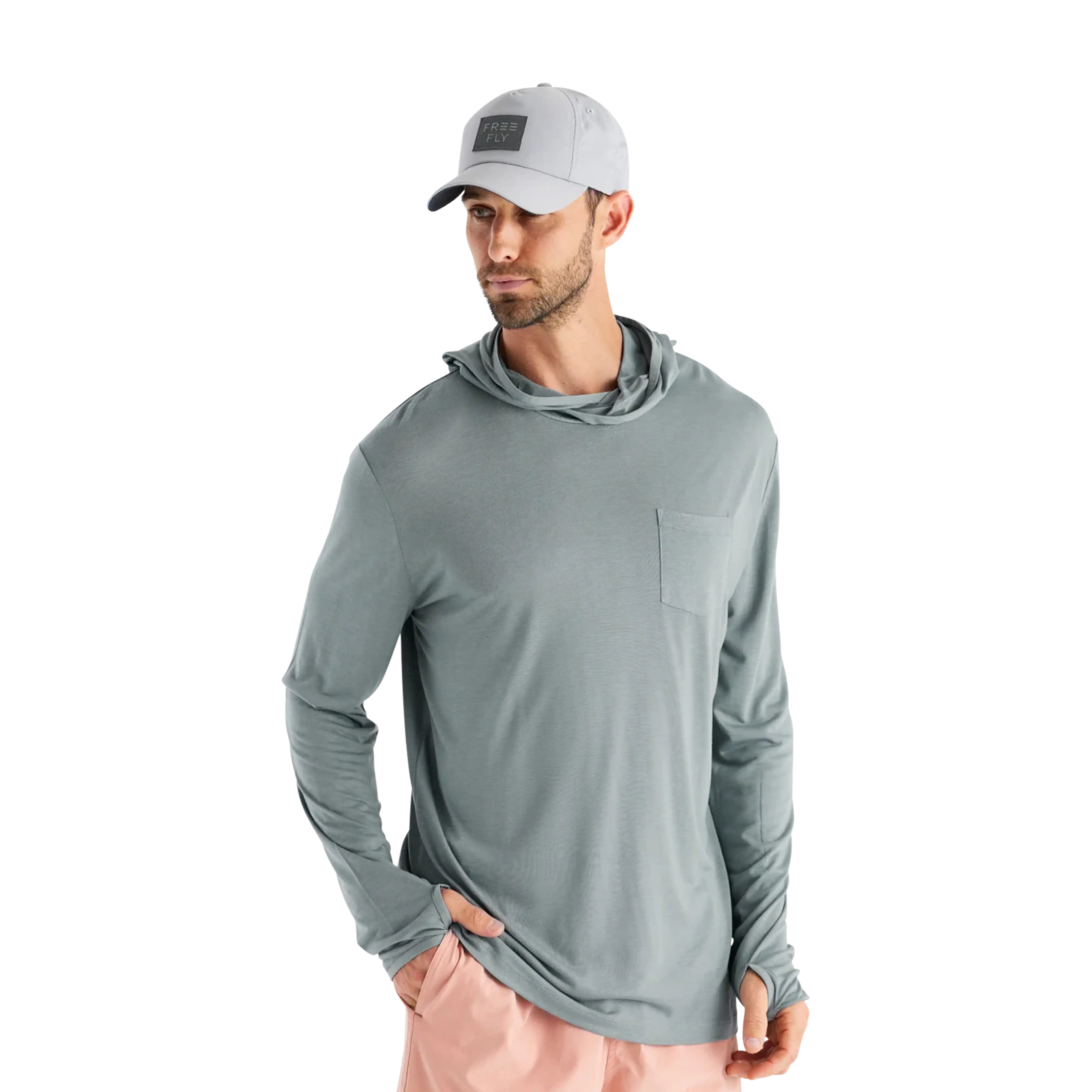 Free Fly Men's Bamboo Lightweight hoodie in Slate