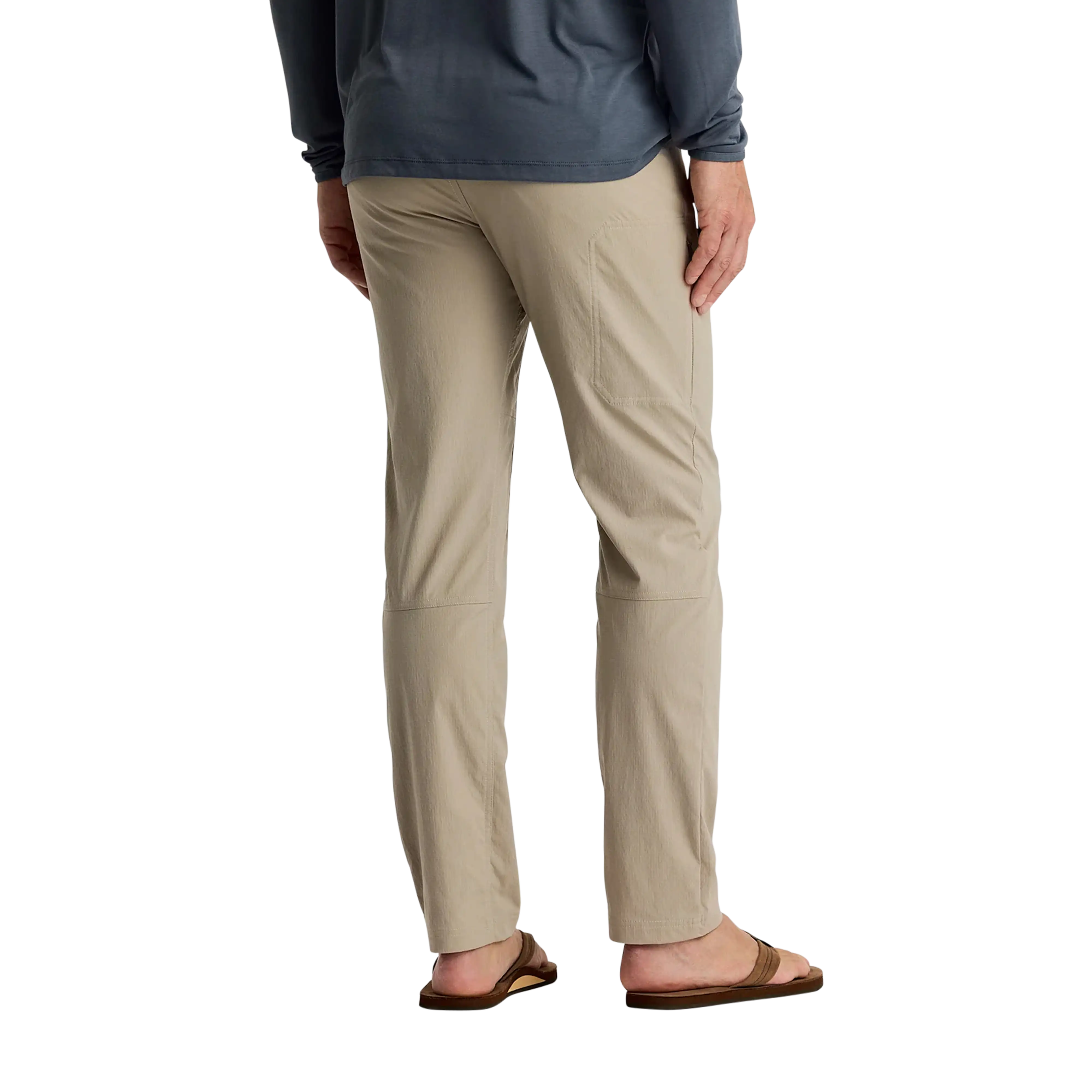 Free Fly Men's TopoGrid pants in Vintage Khaki - back