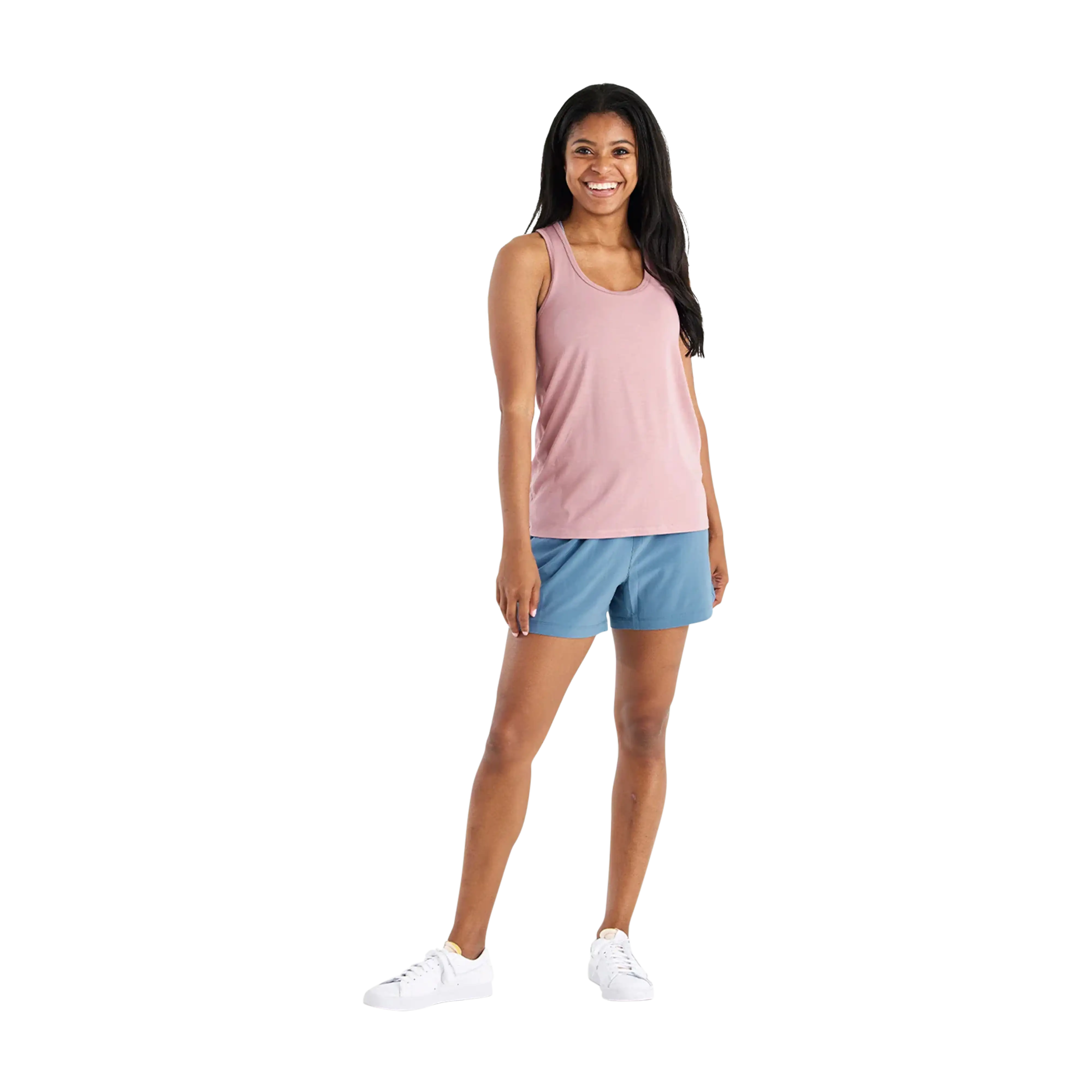 Free Fly Women's Pull-On Breeze shorts in Pacific Blue - model