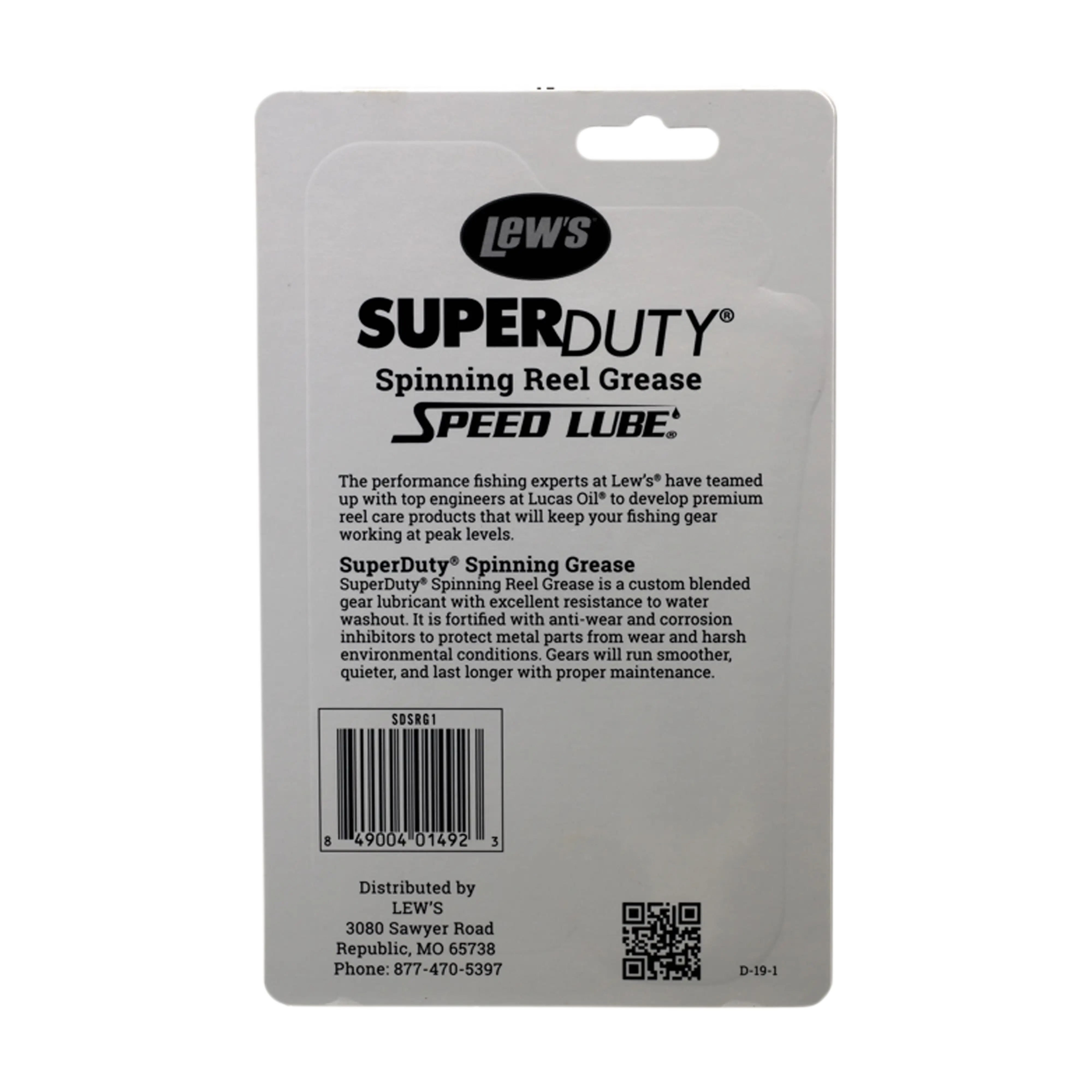 Lews Super Duty spinning reel grease package