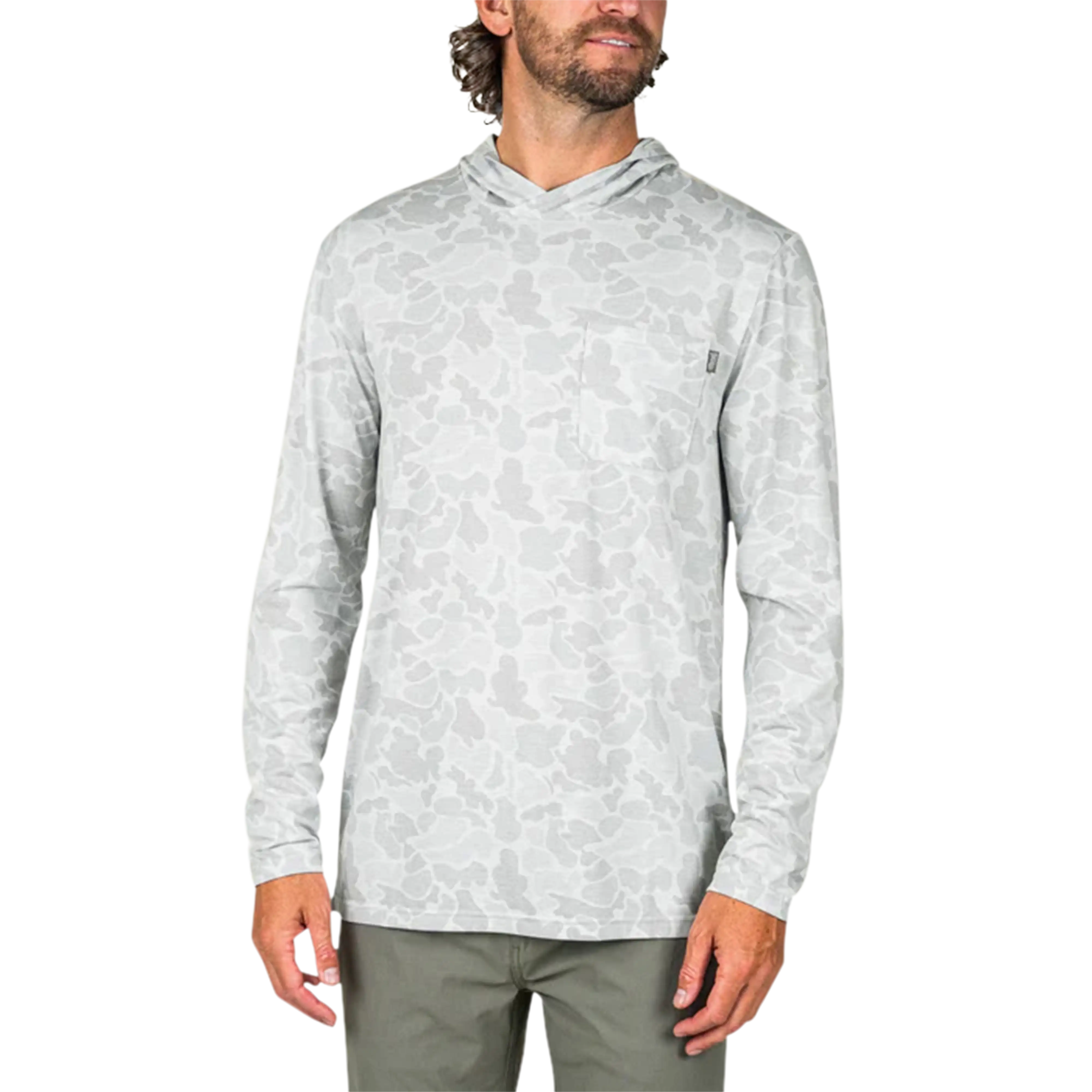 Marsh Wear Buxton Hagood tech hood in Gray Mallard Camo - front