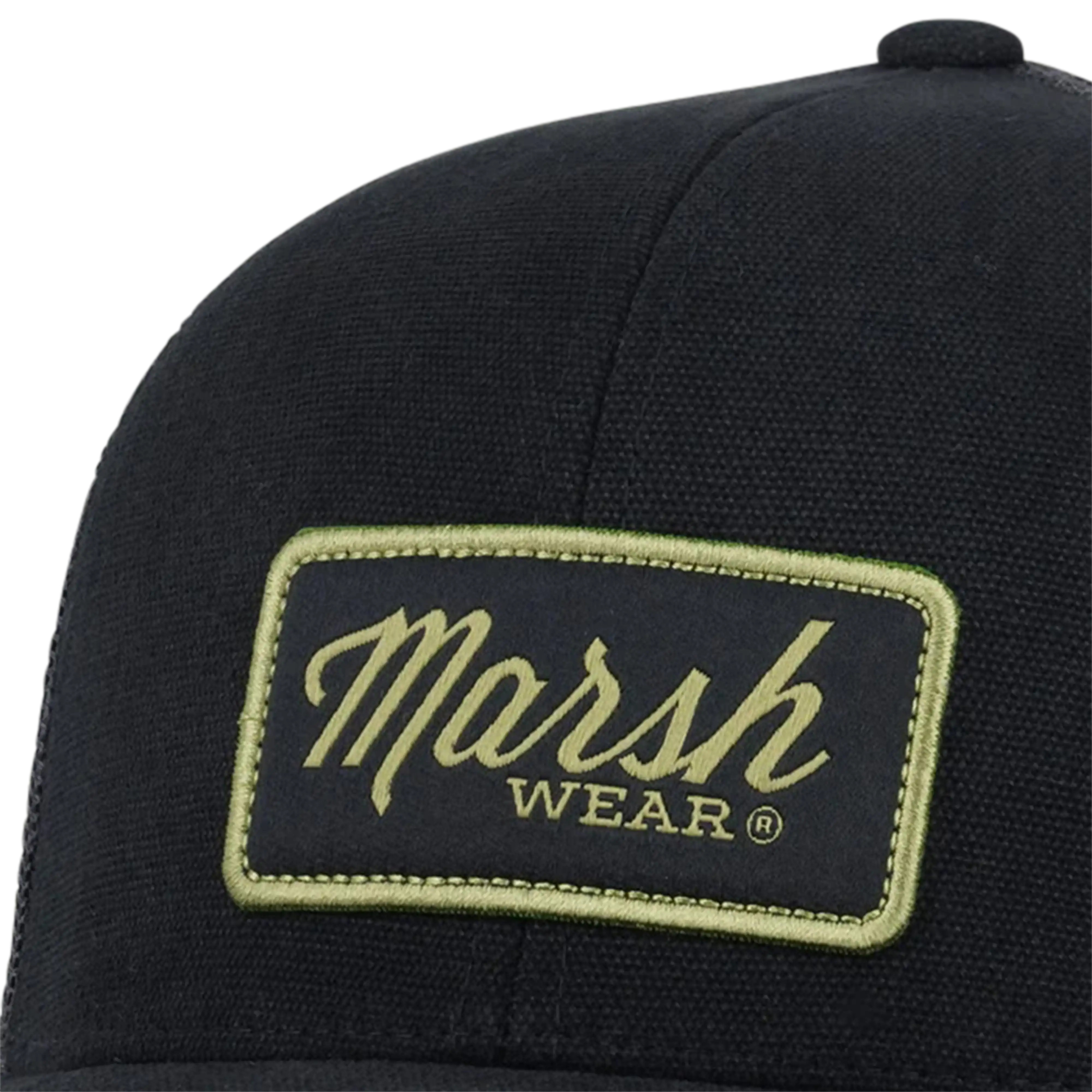 Marsh Wear Script trucker hat in Black - logo