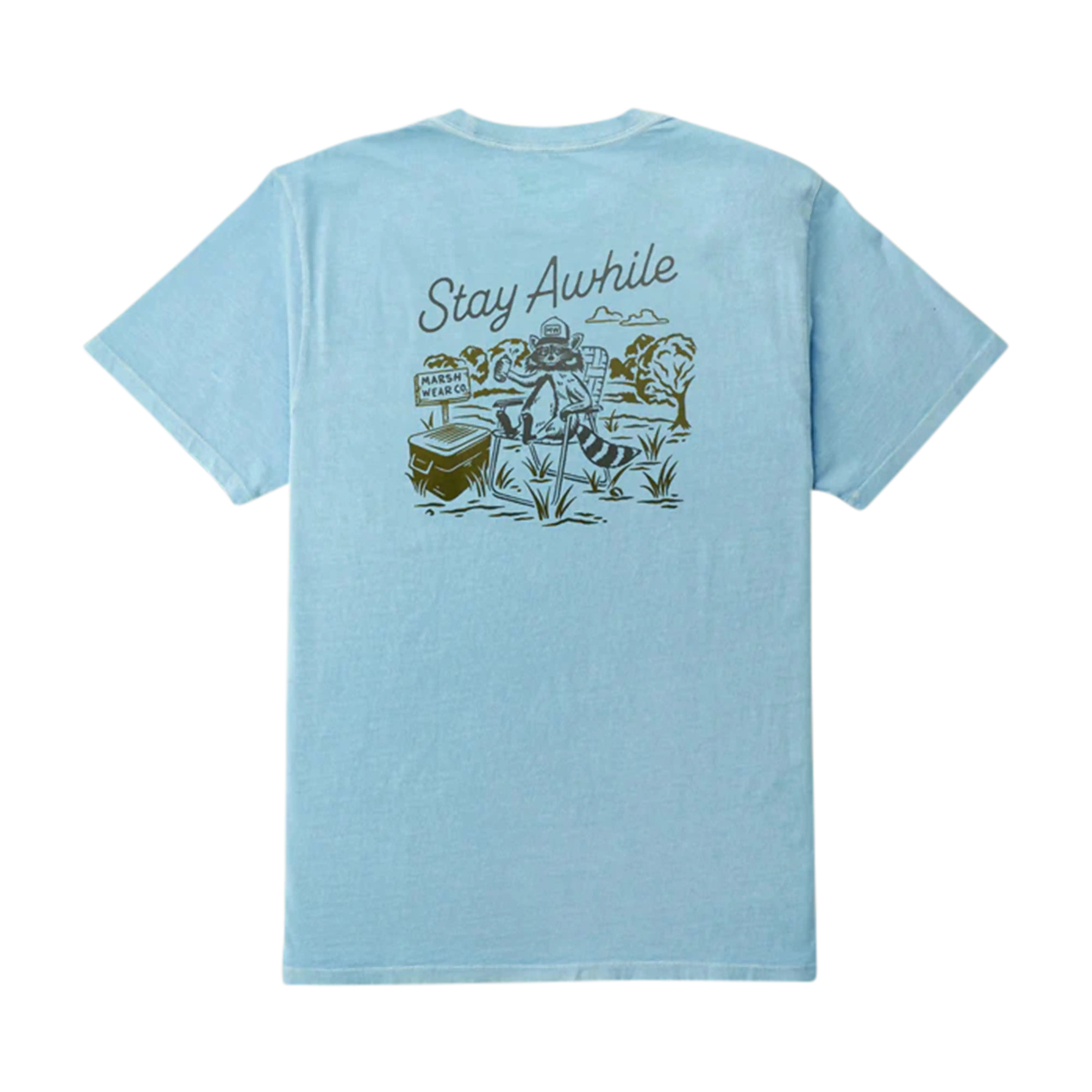 Marsh Wear Stay Awhile short sleeve tee in Hazy Blue Back