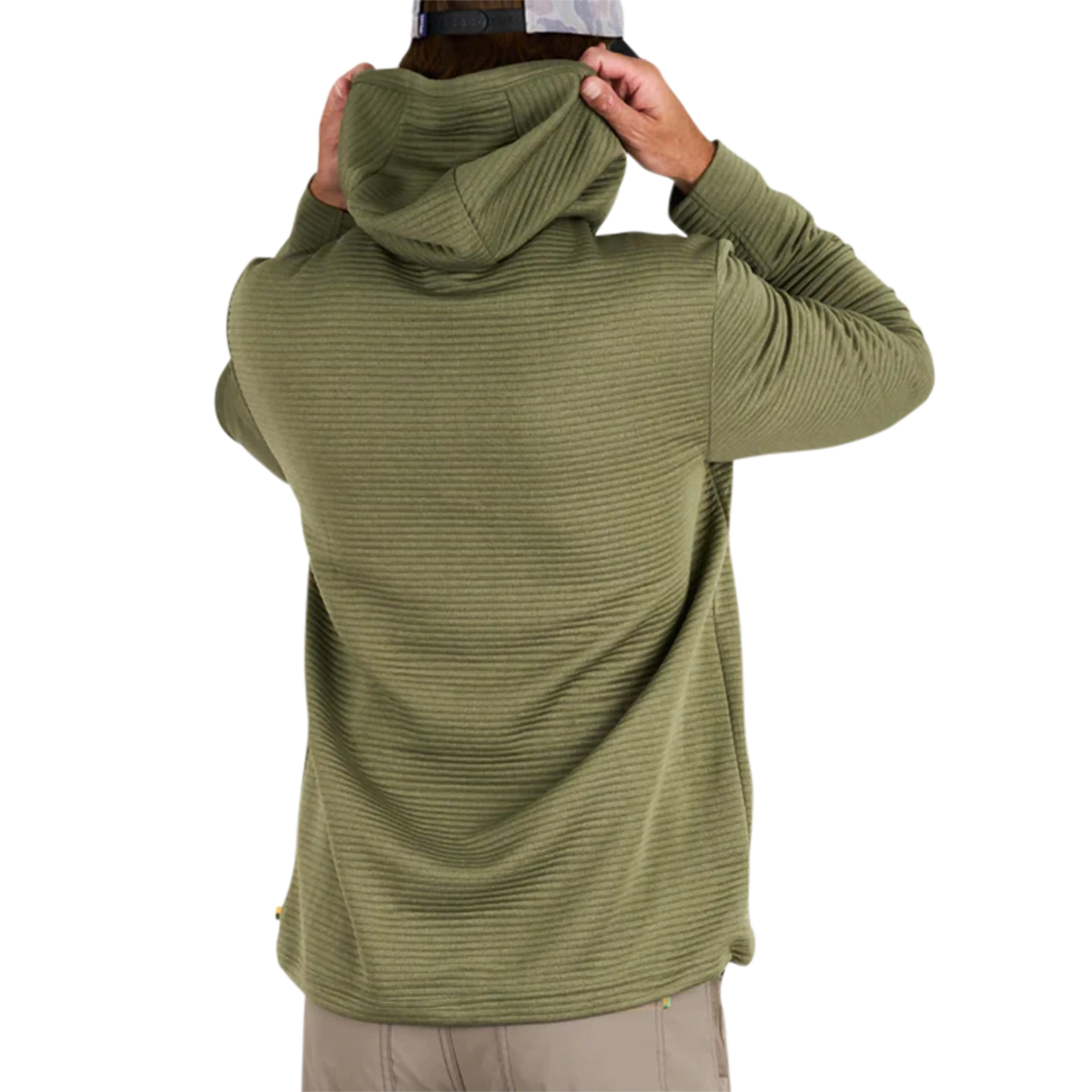 Marsh Wear Sullivan tech hoodie in Fossil - back