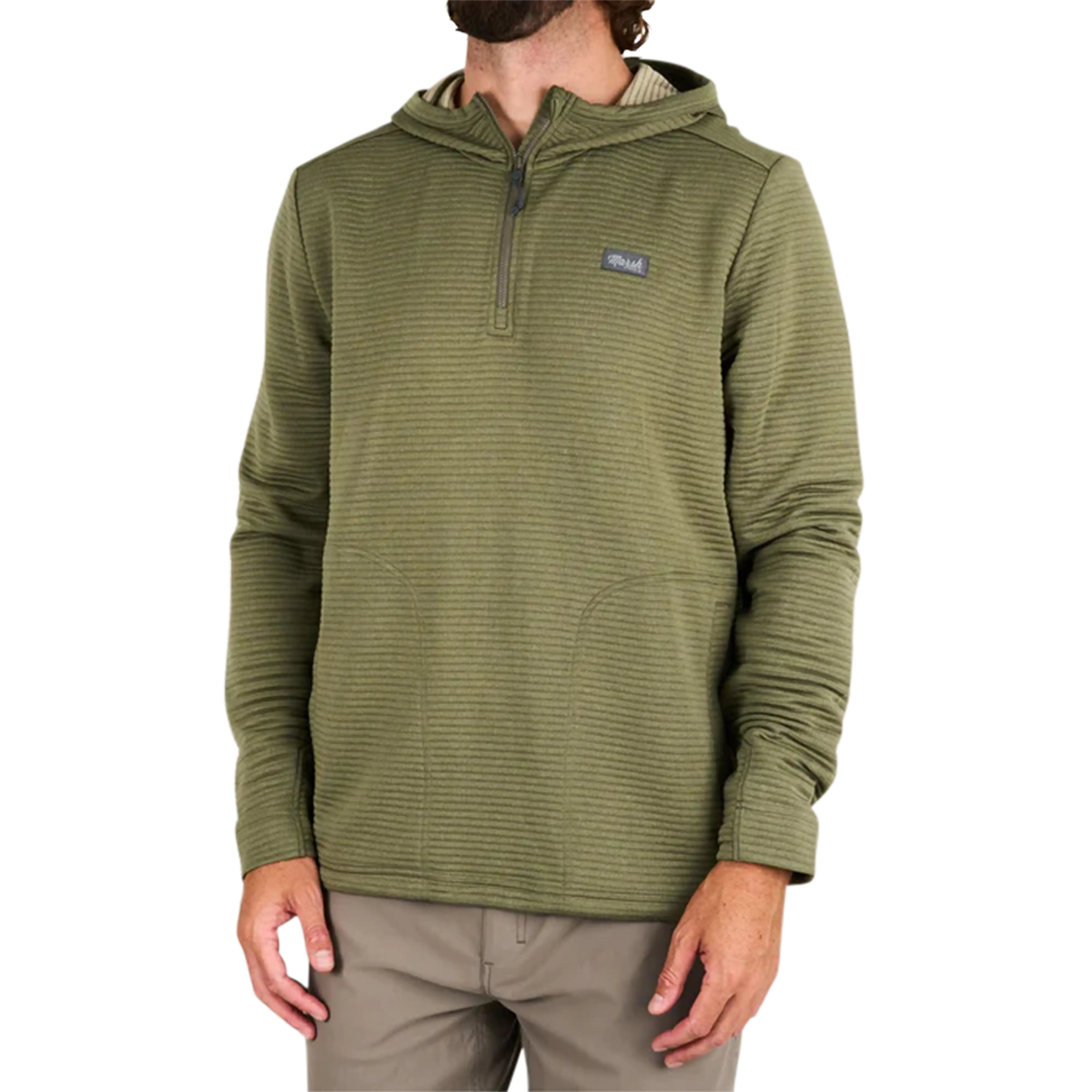 Marsh Wear Sullivan tech hoodie in Fossil - front