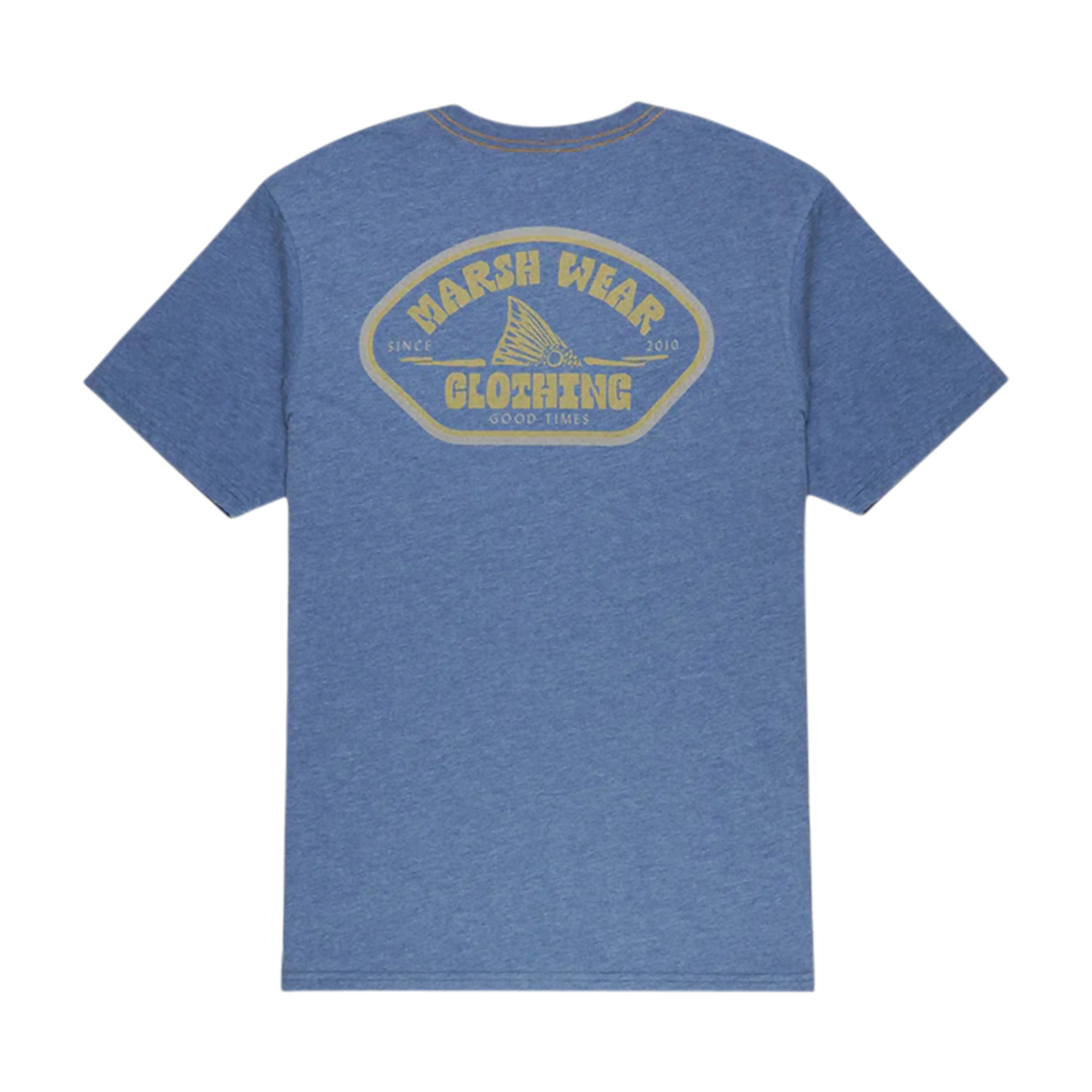 Marsh Wear Tailer short sleeve tee in Bluefin Heather - back