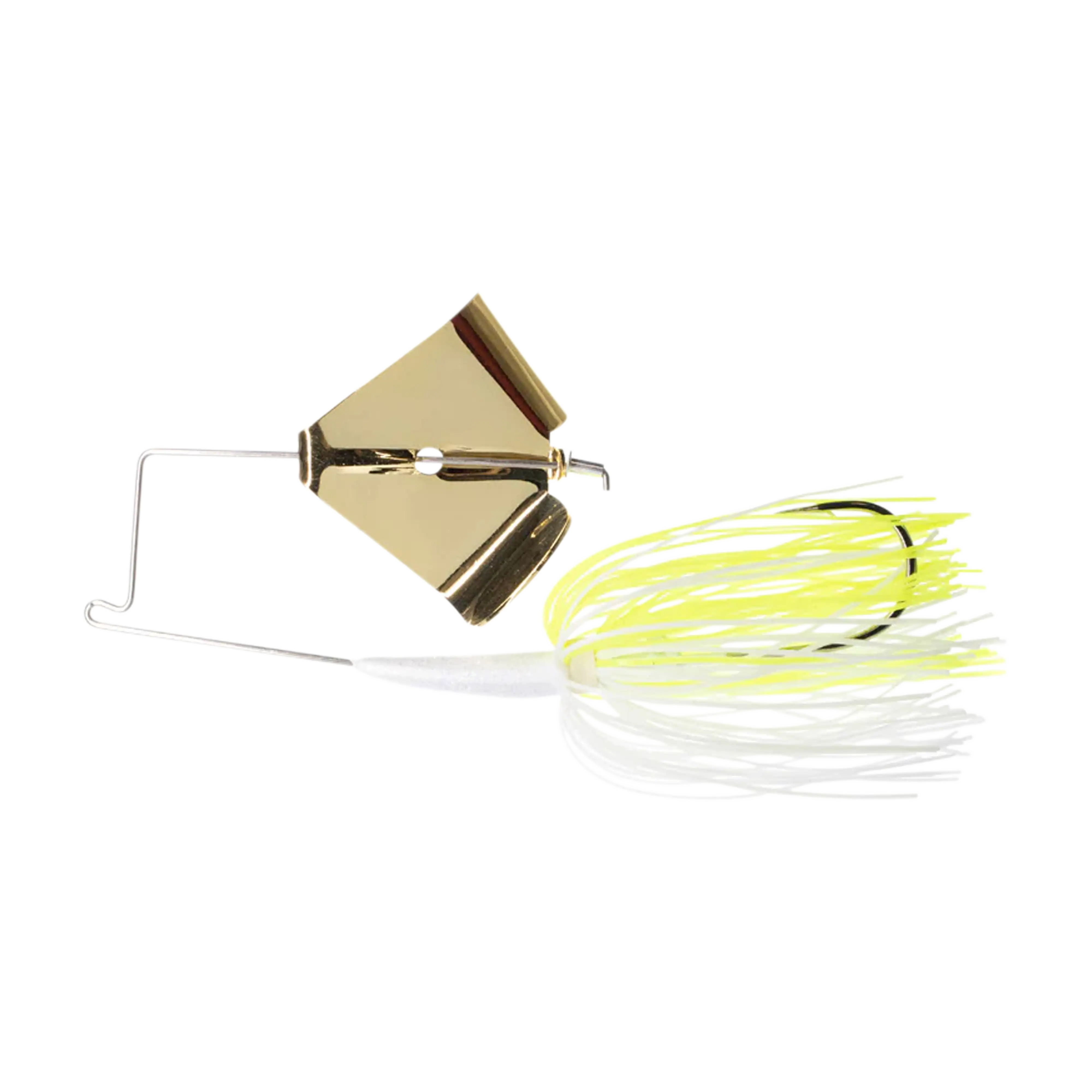 Nichols Lures Reflex Metal Blade Buzzbait White Chartreuse 24K Gold