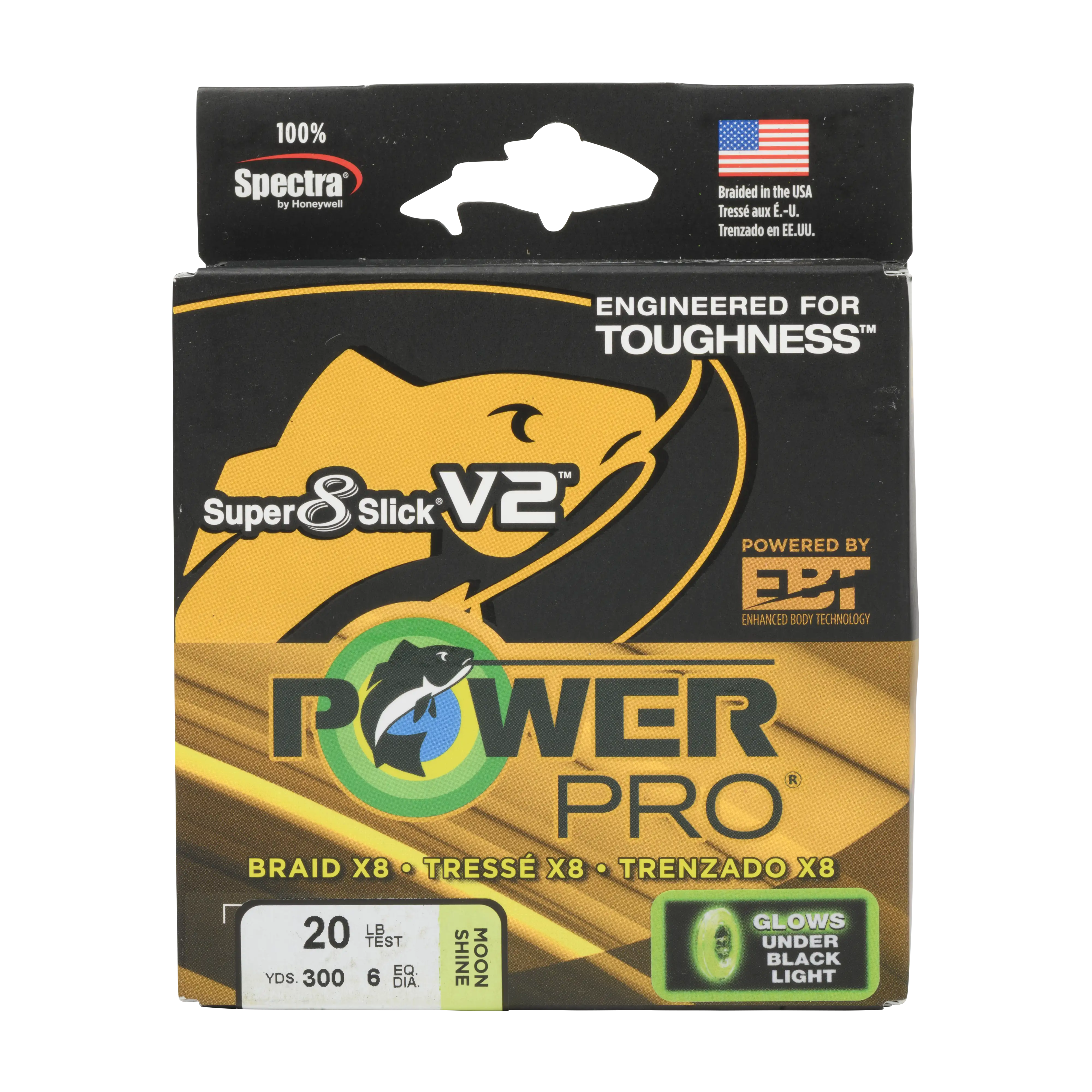 Super 8 Slick V2 Braided Fishing Line by Power Pro Moon Shine 300-yard Package