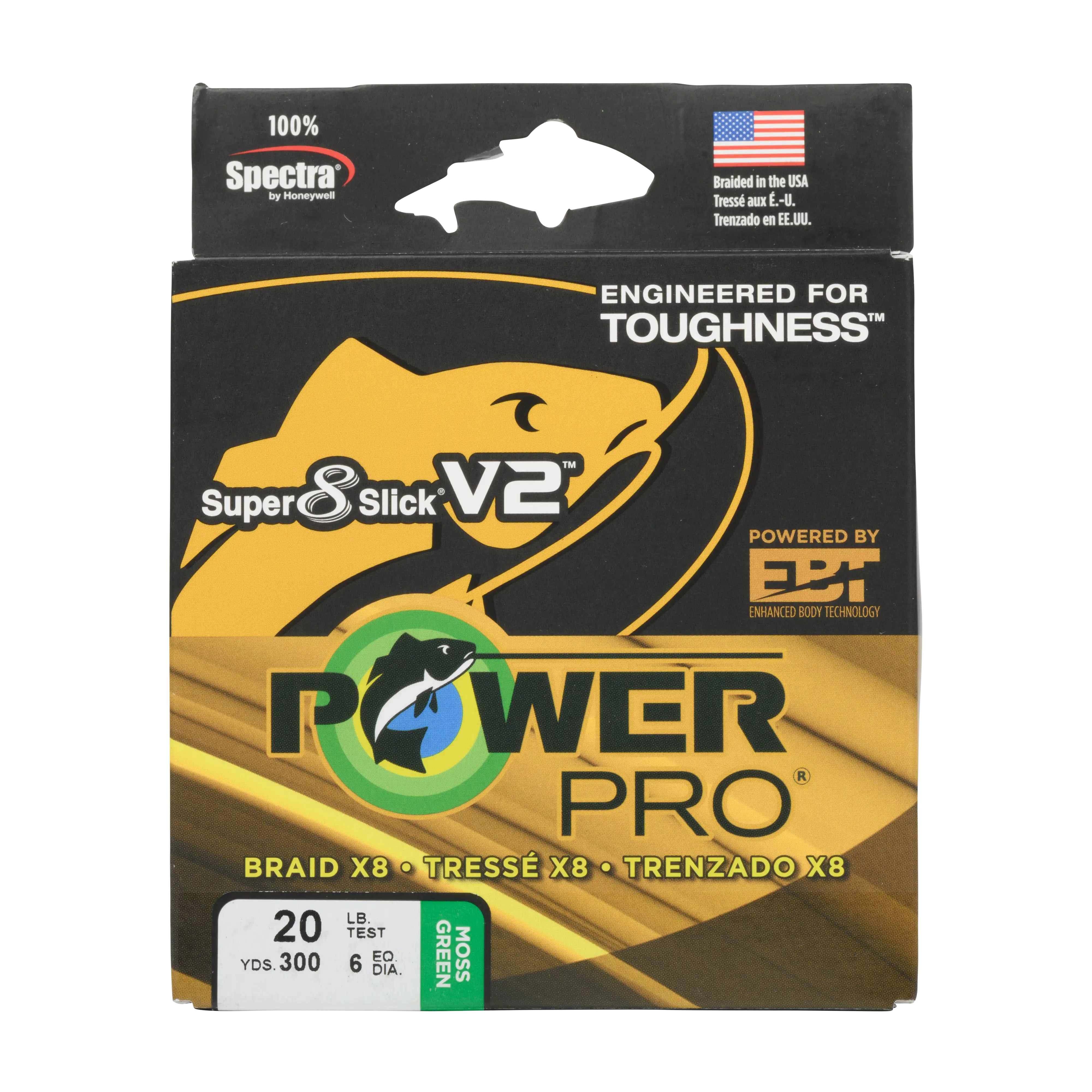 Super 8 Slick V2 Braided Fishing Line by Power Pro Moss Green 300-yard Package