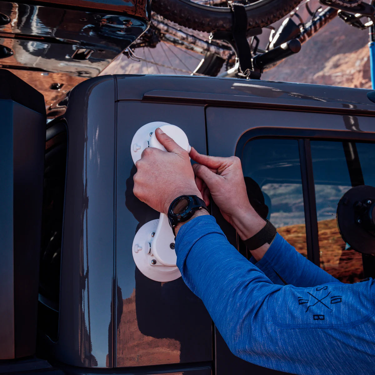 SeaSucker Medium Duty Handle - White on Truck