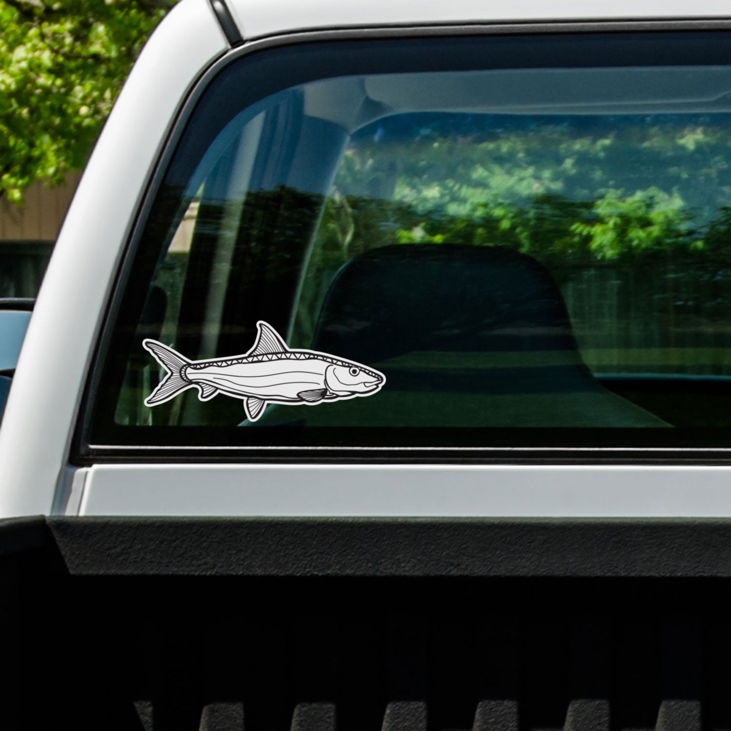 Mud Hole Black & White Game Fish Bumper Stickers