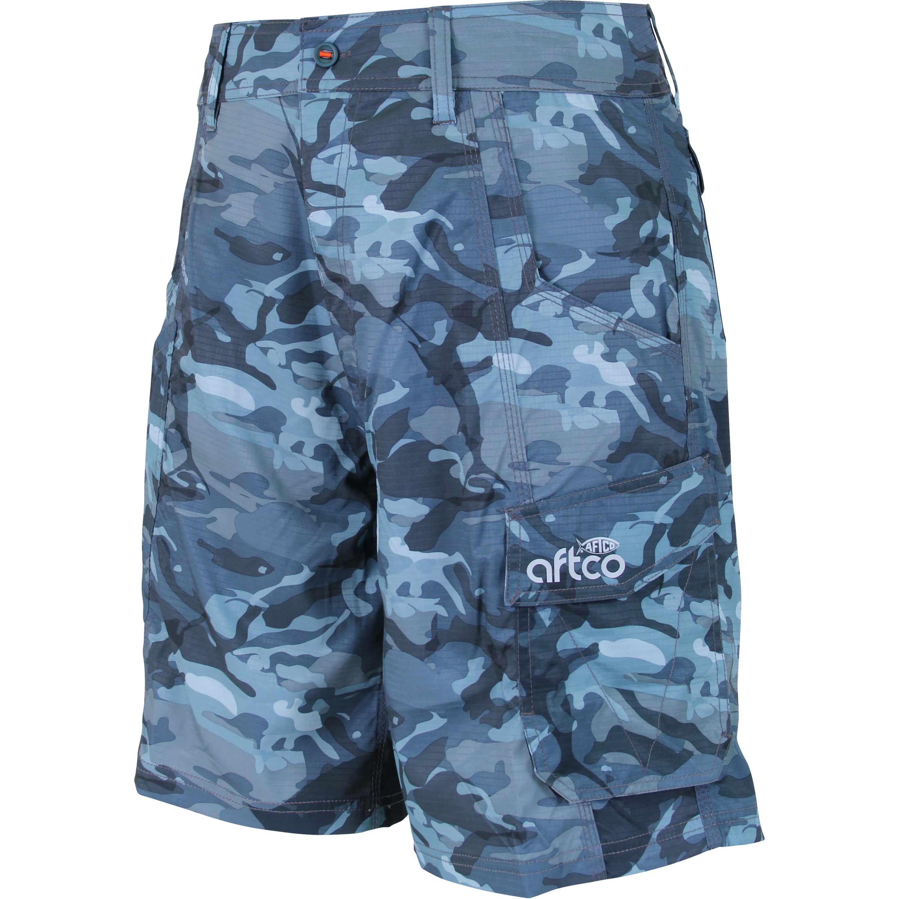 AFTCO Men’s Tactical Fishing Shorts – Camo Ripstop with 6 Pockets