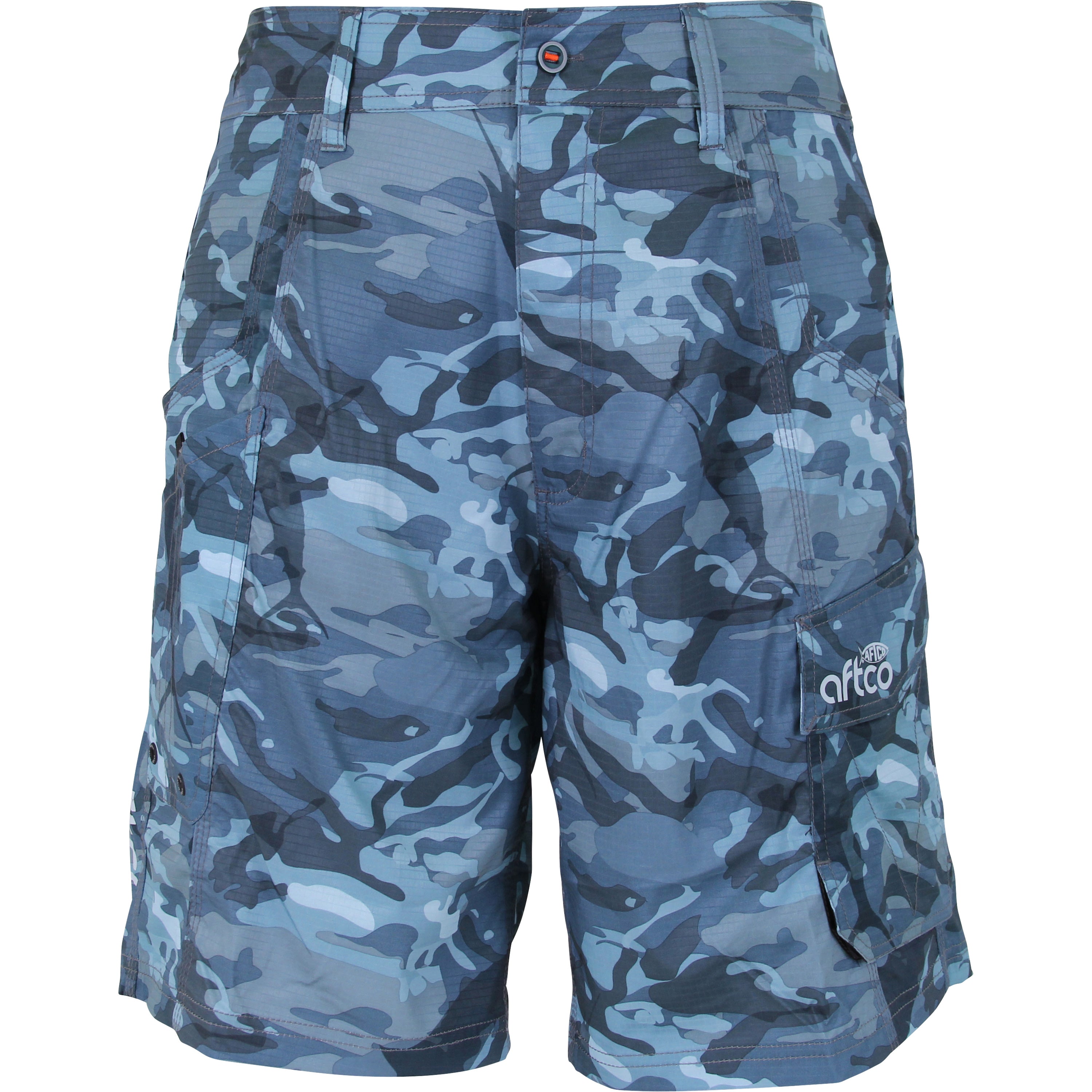 AFTCO Men’s Tactical Fishing Shorts – Camo Ripstop with 6 Pockets