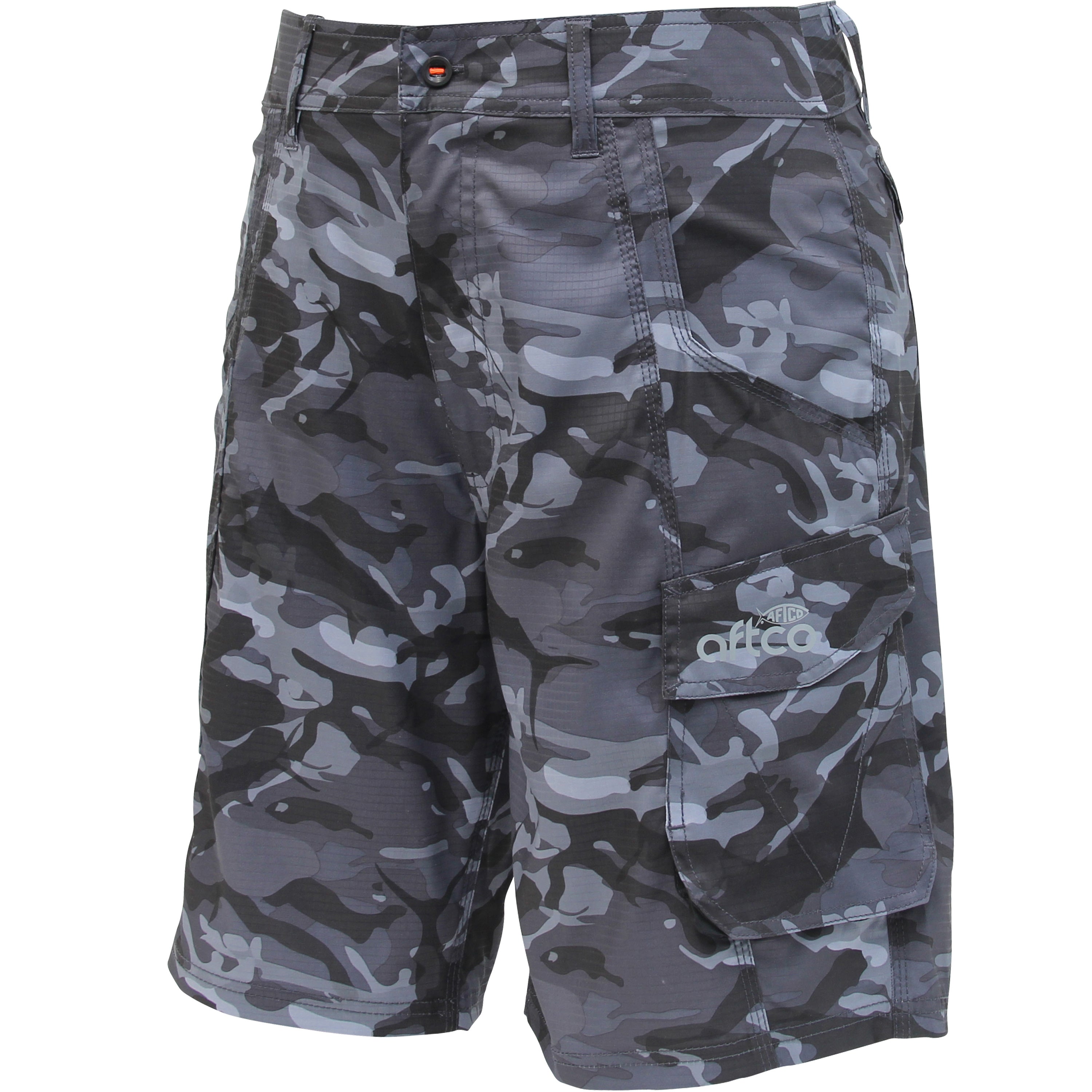 AFTCO Men’s Tactical Fishing Shorts – Camo Ripstop with 6 Pockets