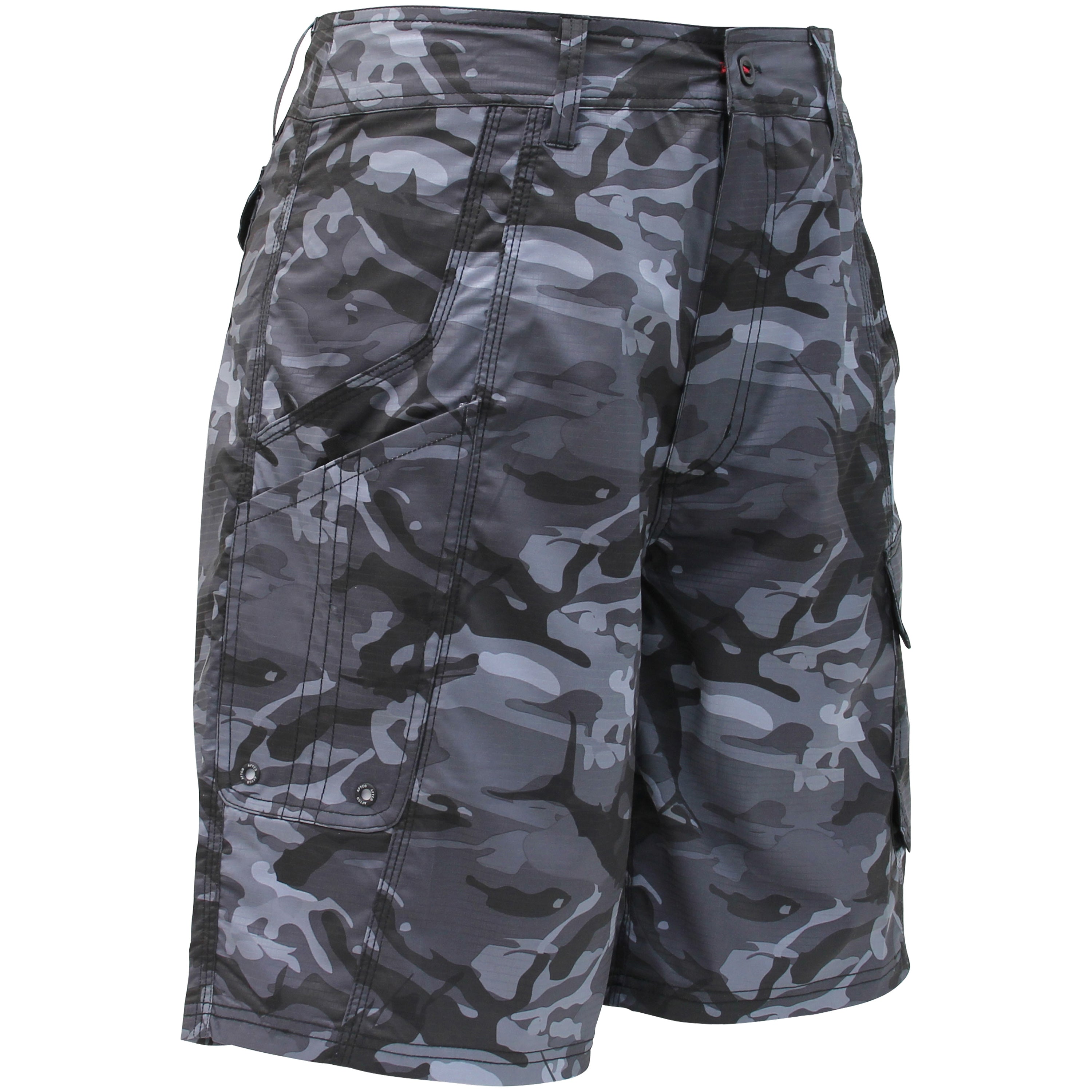 AFTCO Men’s Tactical Fishing Shorts – Camo Ripstop with 6 Pockets